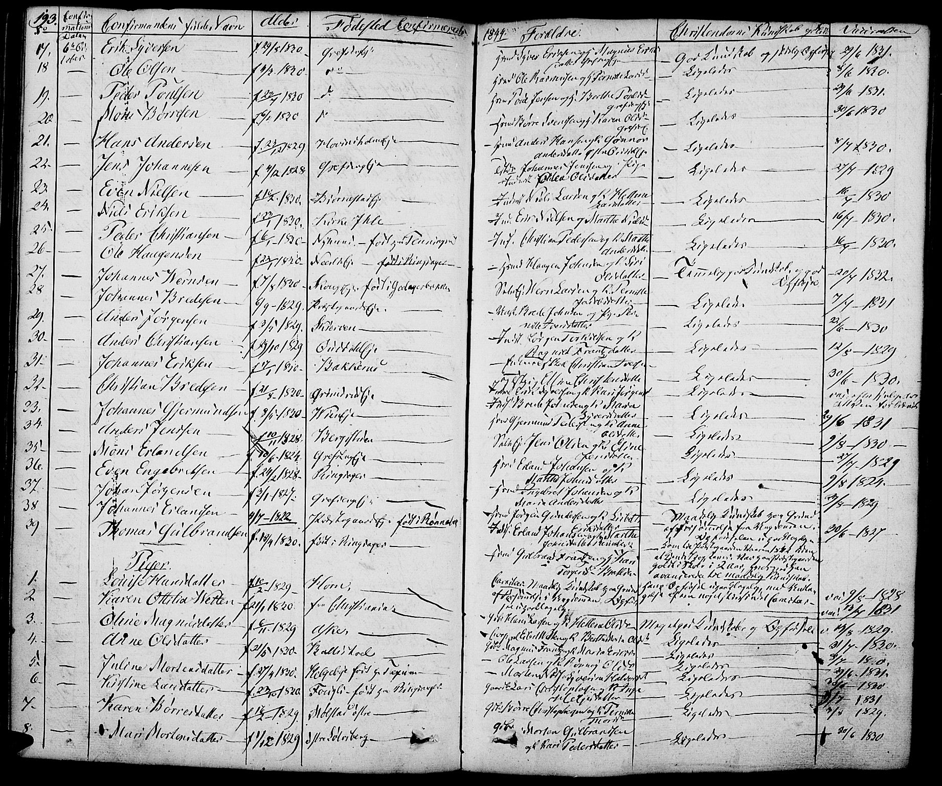 Nes prestekontor, Hedmark, SAH/PREST-020/K/Ka/L0003: Parish register (official) no. 3, 1827-1851, p. 193
