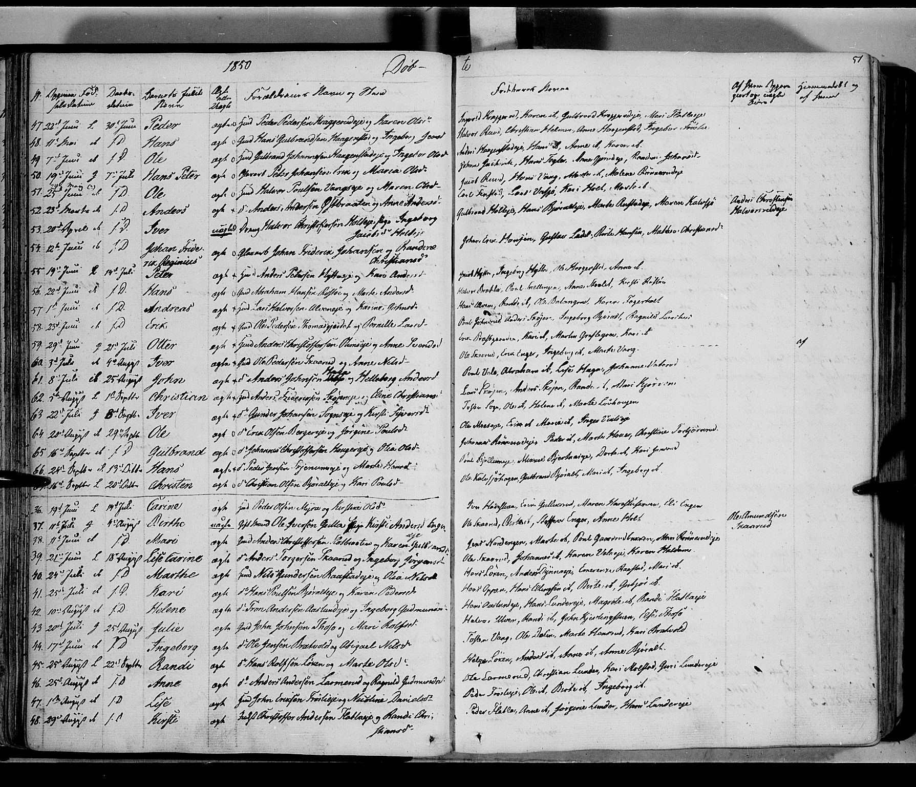 Jevnaker prestekontor, AV/SAH-PREST-116/H/Ha/Haa/L0006: Parish register (official) no. 6, 1837-1857, p. 51