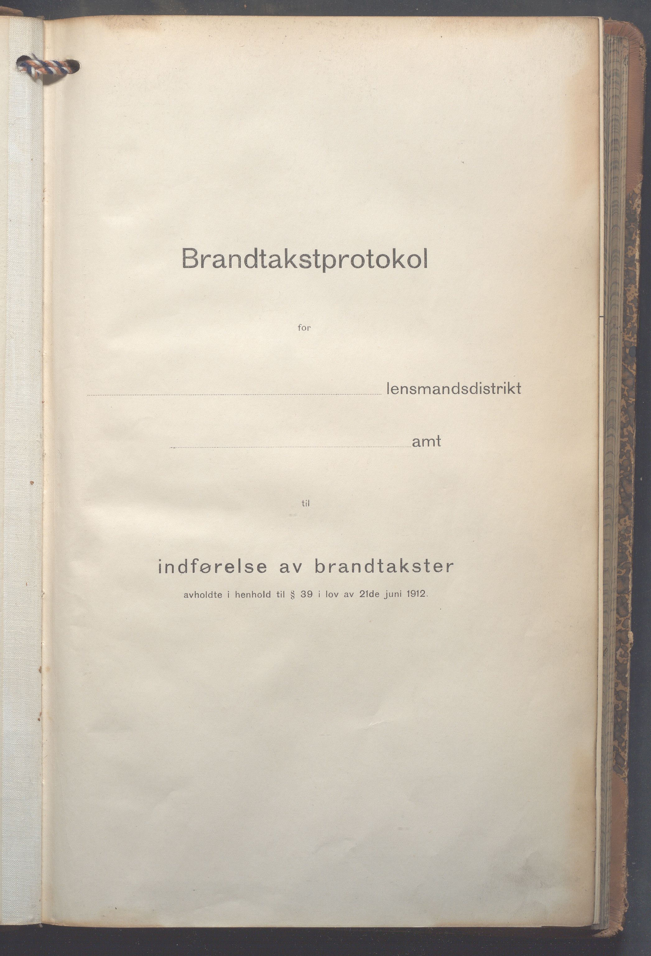 Lensmennene i Aker, OBA/A-10133/F/Fc/L0015: Branntakstprotokoll, 1914-1916, p. 1
