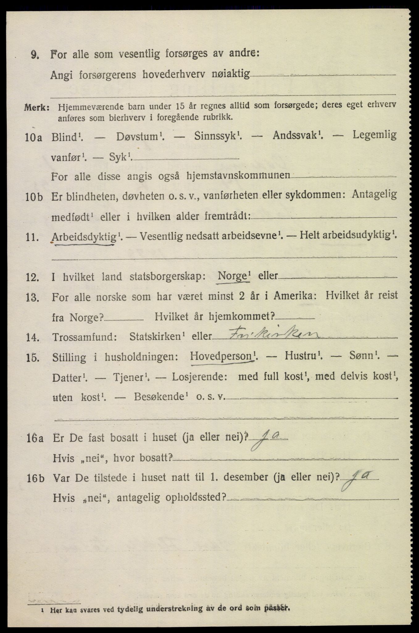 SAK, 1920 census for Oddernes, 1920, p. 2178