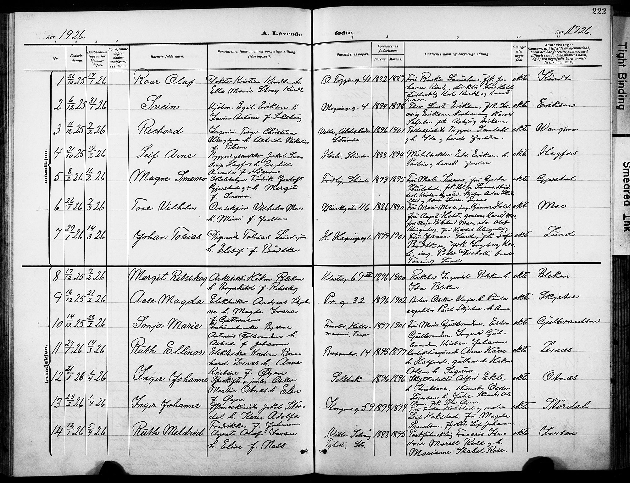 Ministerialprotokoller, klokkerbøker og fødselsregistre - Sør-Trøndelag, SAT/A-1456/601/L0096: Parish register (copy) no. 601C14, 1911-1931, p. 222