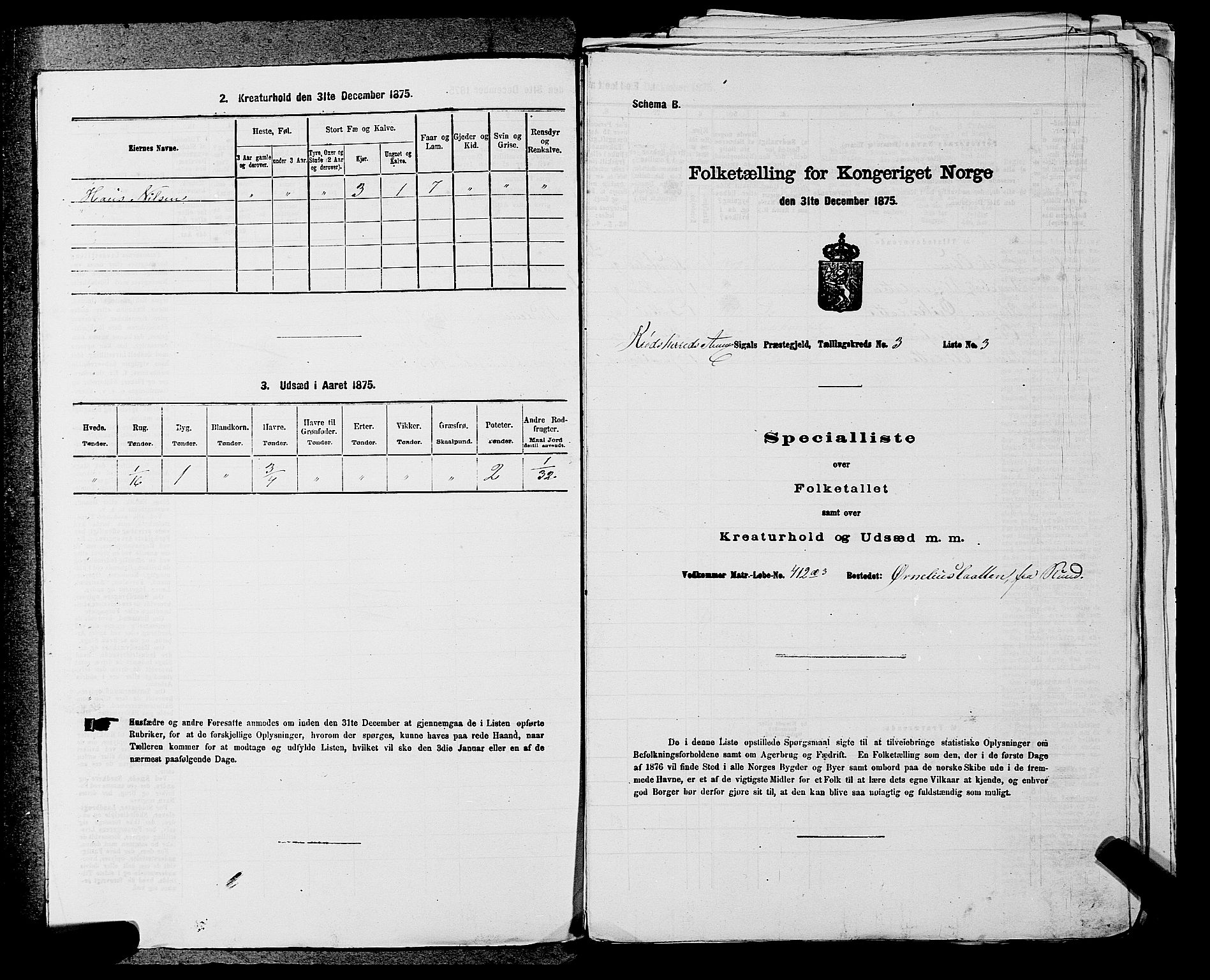 SAKO, 1875 census for 0621P Sigdal, 1875, p. 1485