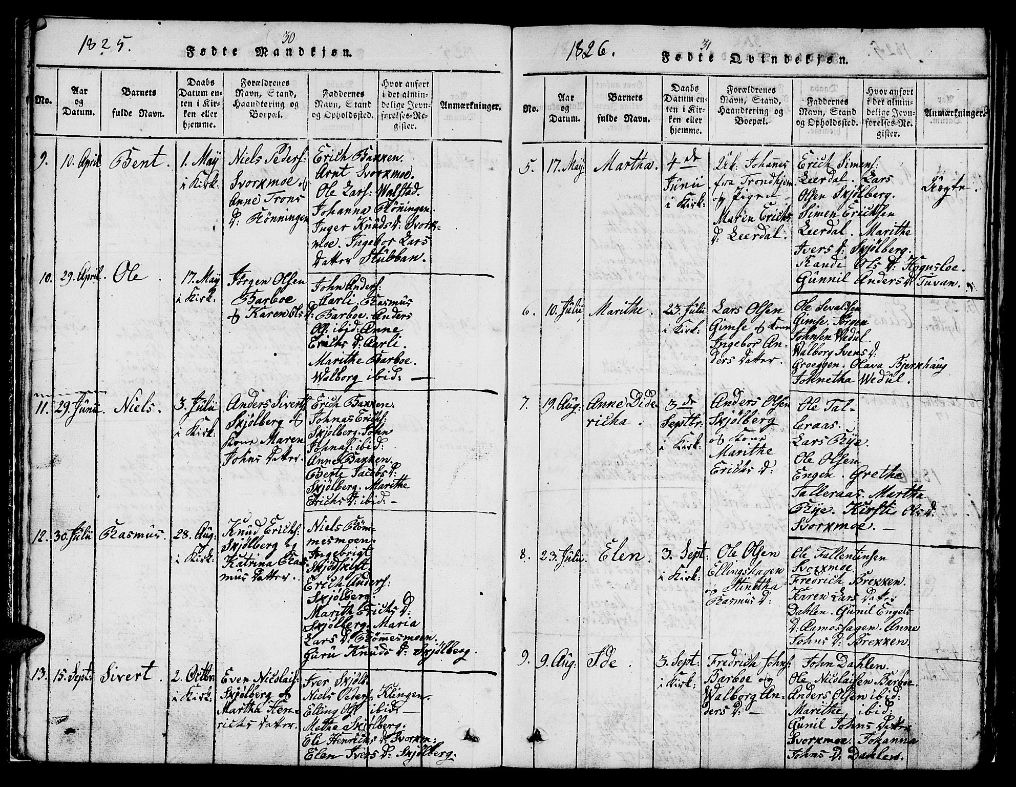 Ministerialprotokoller, klokkerbøker og fødselsregistre - Sør-Trøndelag, SAT/A-1456/671/L0842: Parish register (copy) no. 671C01, 1816-1867, p. 30-31