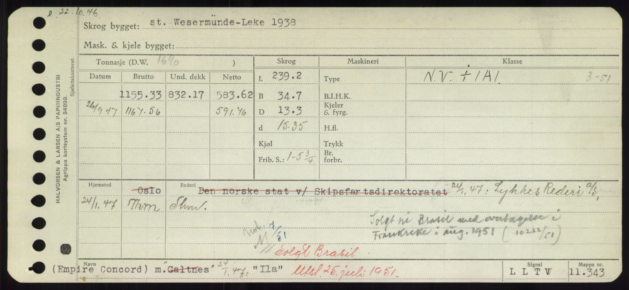 Sjøfartsdirektoratet med forløpere, Skipsmålingen, RA/S-1627/H/Hd/L0018: Fartøy, I, p. 77