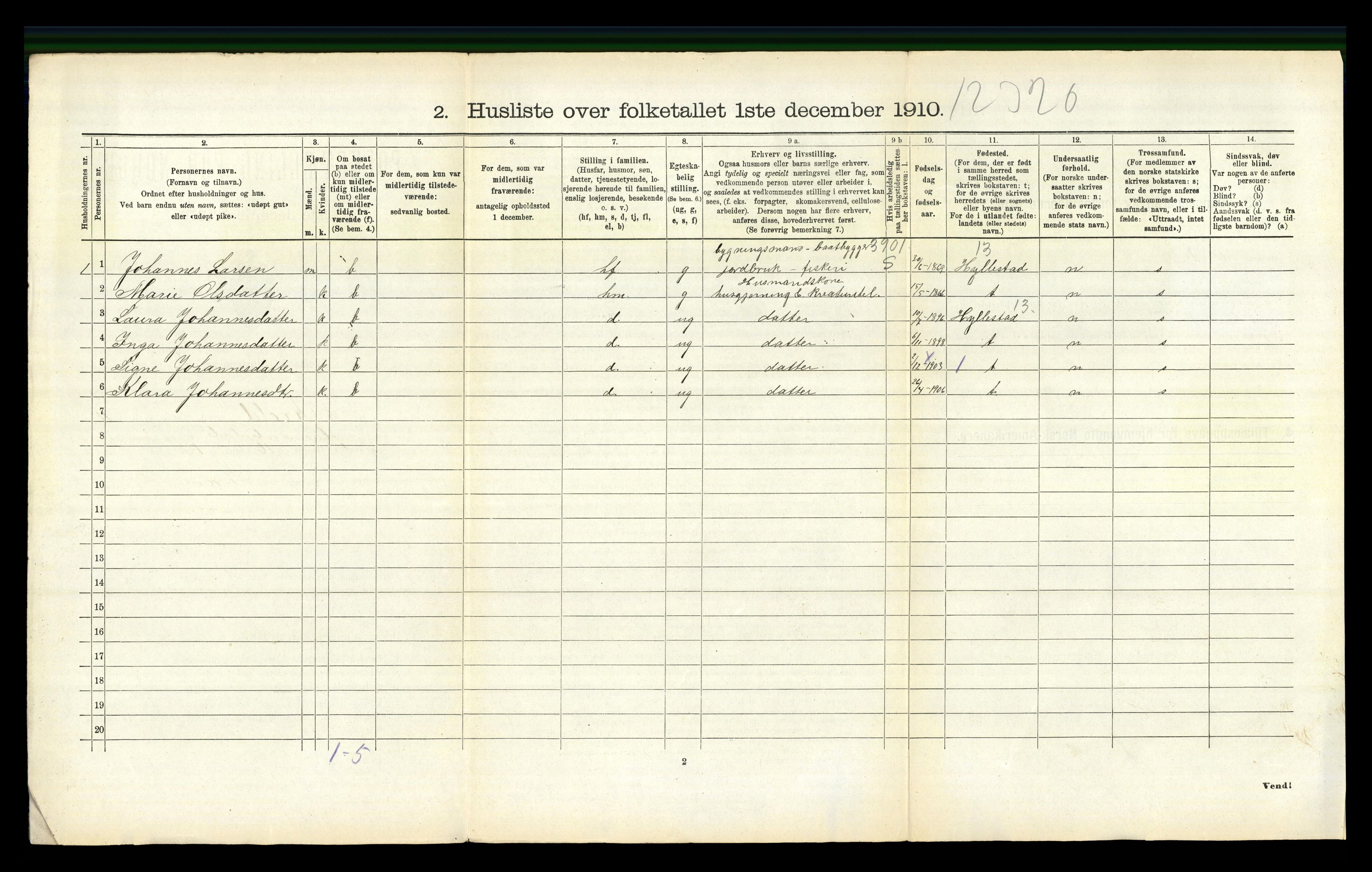 RA, 1910 census for Askvoll, 1910, p. 758