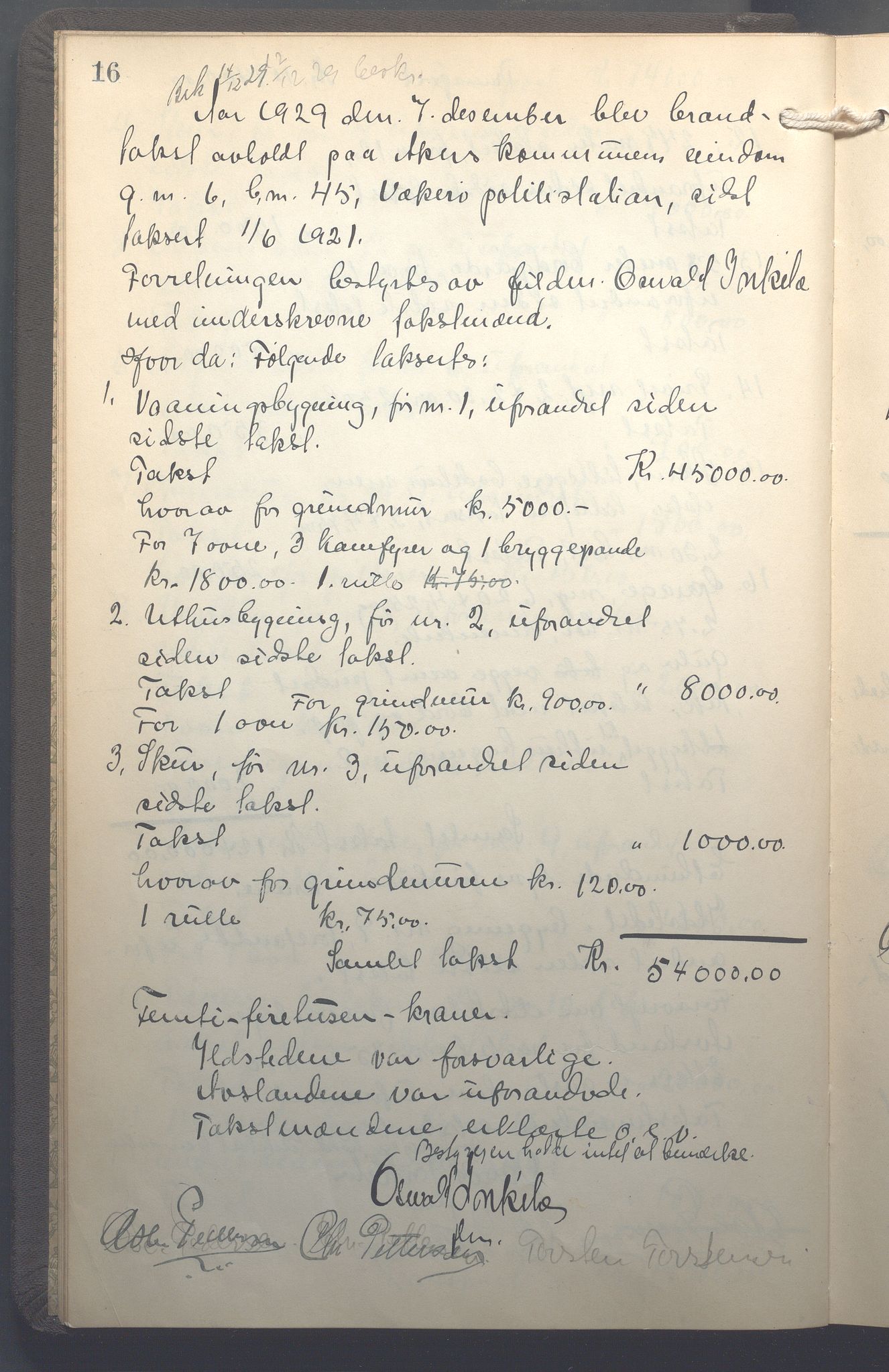 Lensmennene i Aker, OBA/A-10133/F/Fb/L0003: Branntakstprotokoll, 1929-1931, p. 16