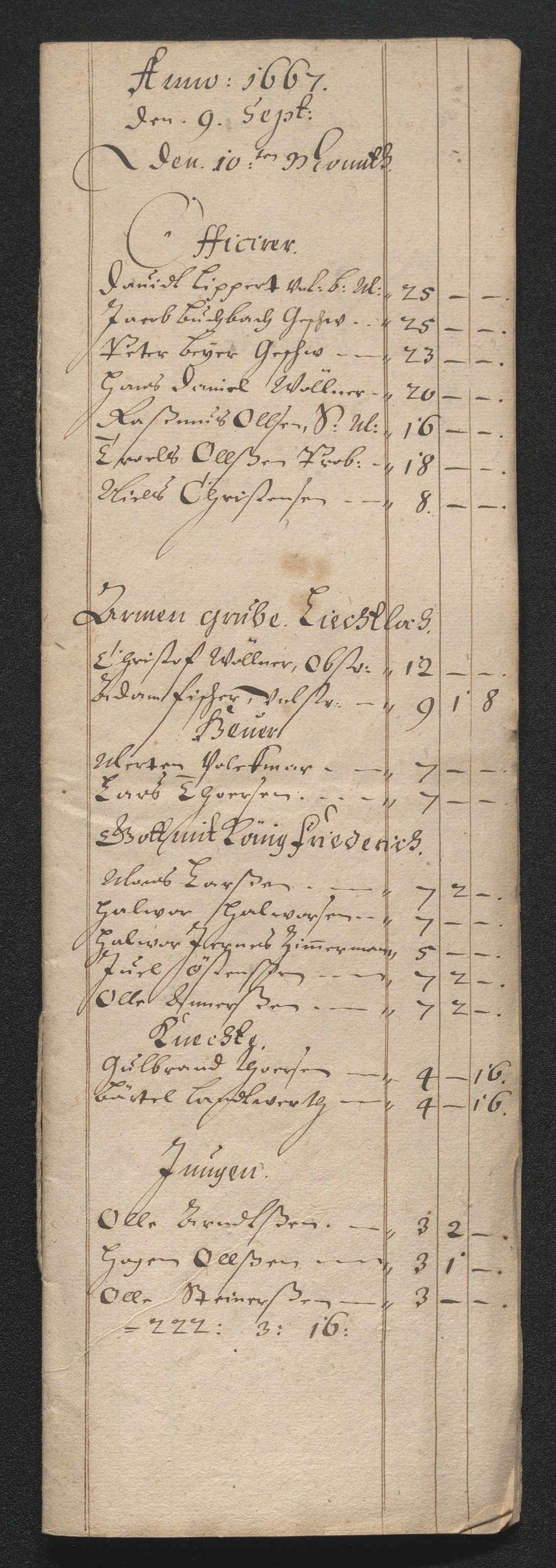 Kongsberg Sølvverk 1623-1816, SAKO/EA-3135/001/D/Dc/Dcd/L0040: Utgiftsregnskap for gruver m.m., 1667, p. 126