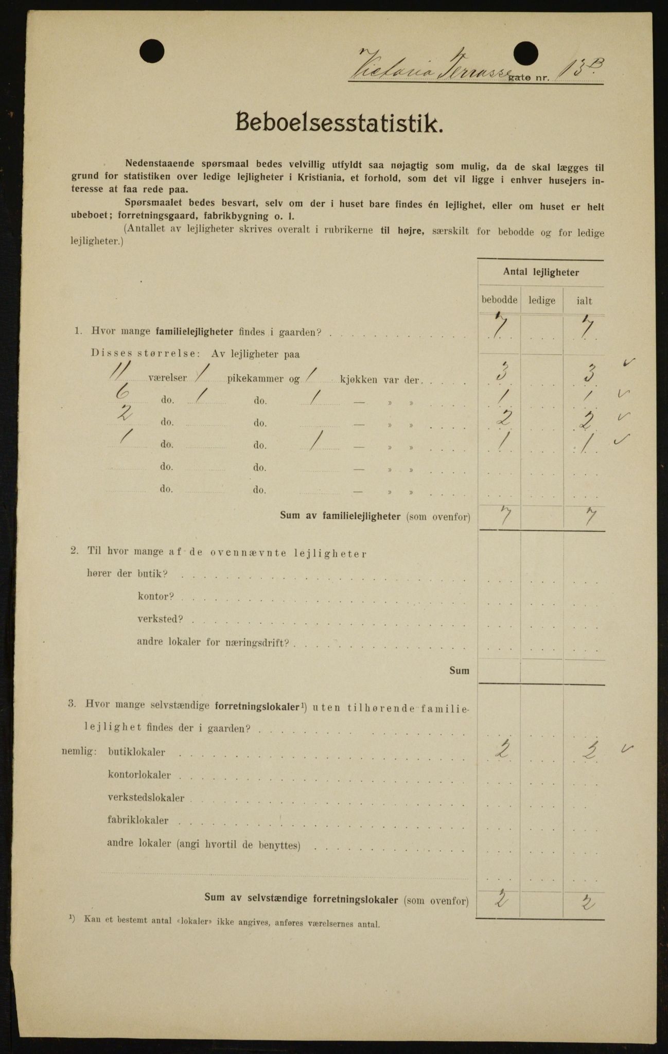 OBA, Municipal Census 1909 for Kristiania, 1909, p. 112113