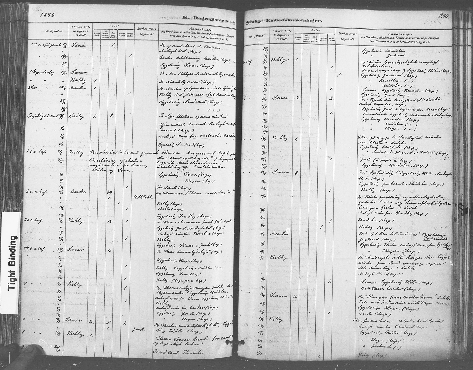 Vestby prestekontor Kirkebøker, AV/SAO-A-10893/F/Fa/L0009: Parish register (official) no. I 9, 1878-1900, p. 280