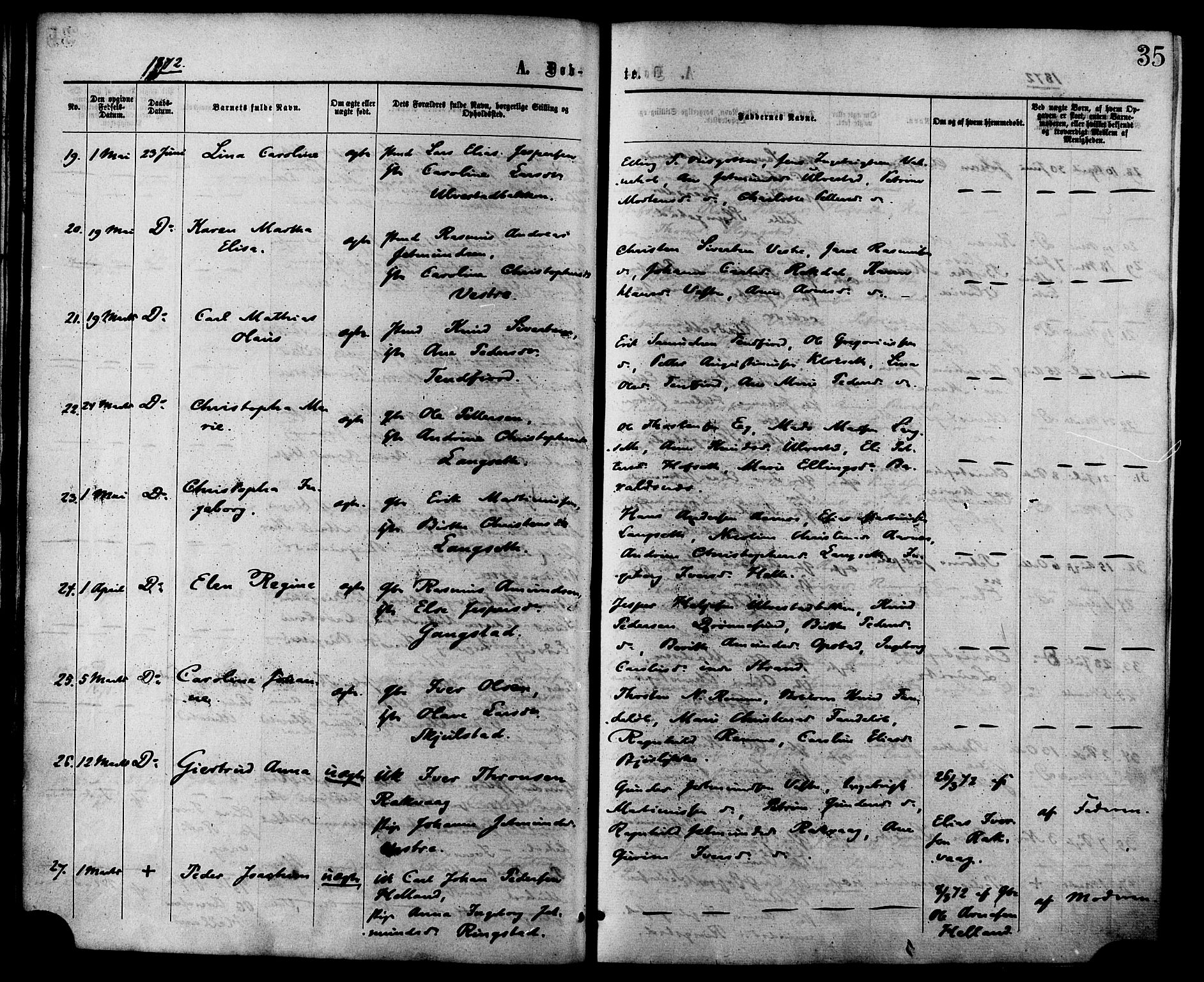 Ministerialprotokoller, klokkerbøker og fødselsregistre - Møre og Romsdal, AV/SAT-A-1454/525/L0373: Parish register (official) no. 525A03, 1864-1879, p. 35