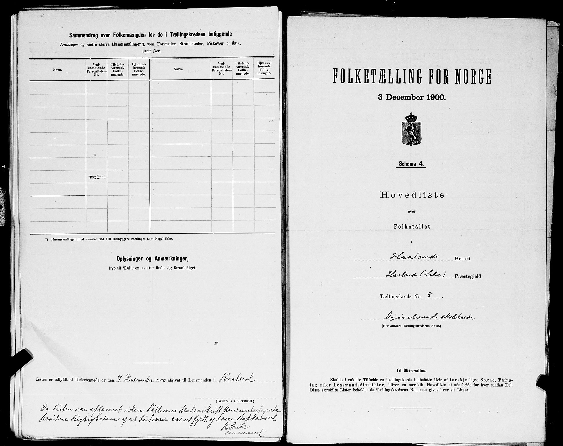 SAST, 1900 census for Haaland, 1900, p. 35