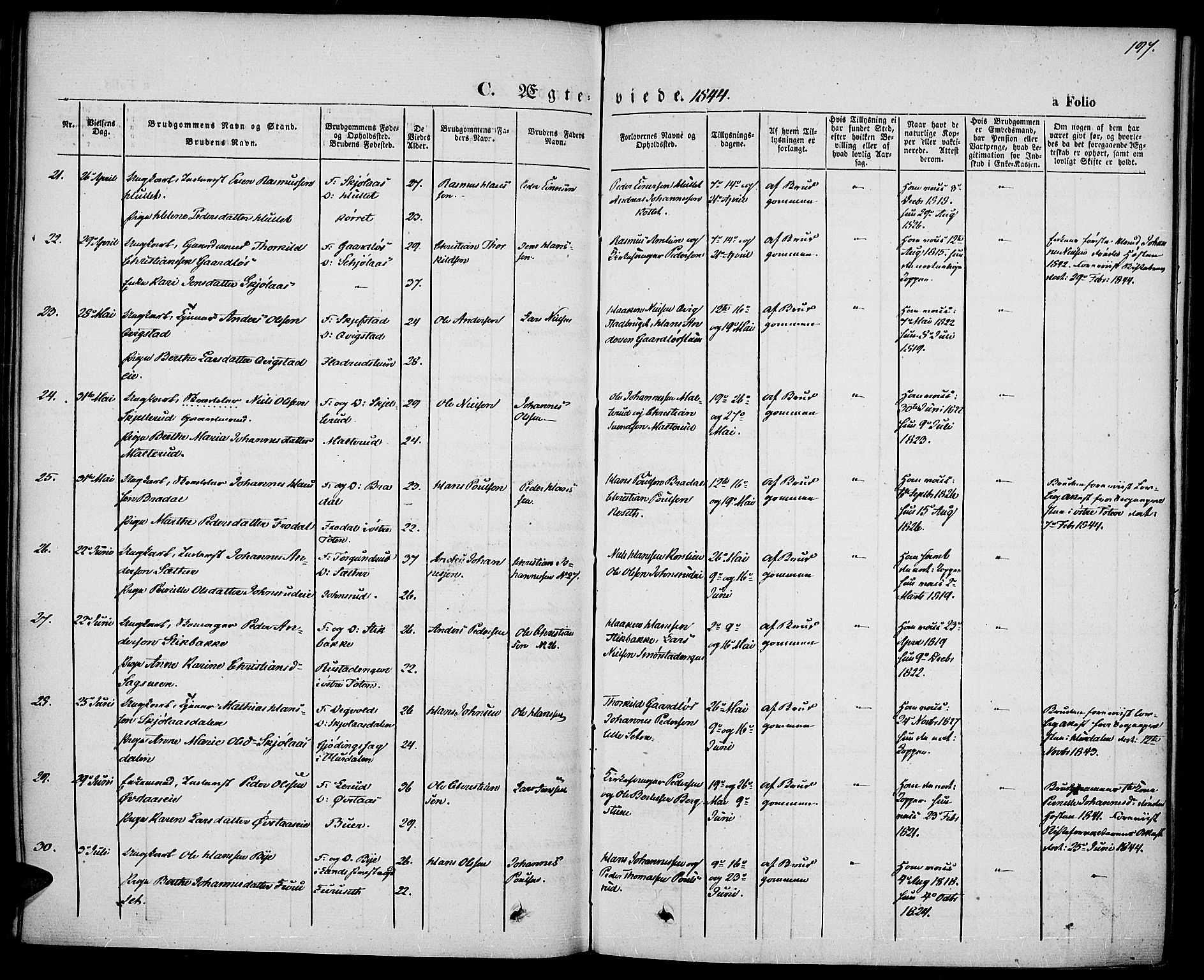 Vestre Toten prestekontor, AV/SAH-PREST-108/H/Ha/Haa/L0004: Parish register (official) no. 4, 1844-1849, p. 197