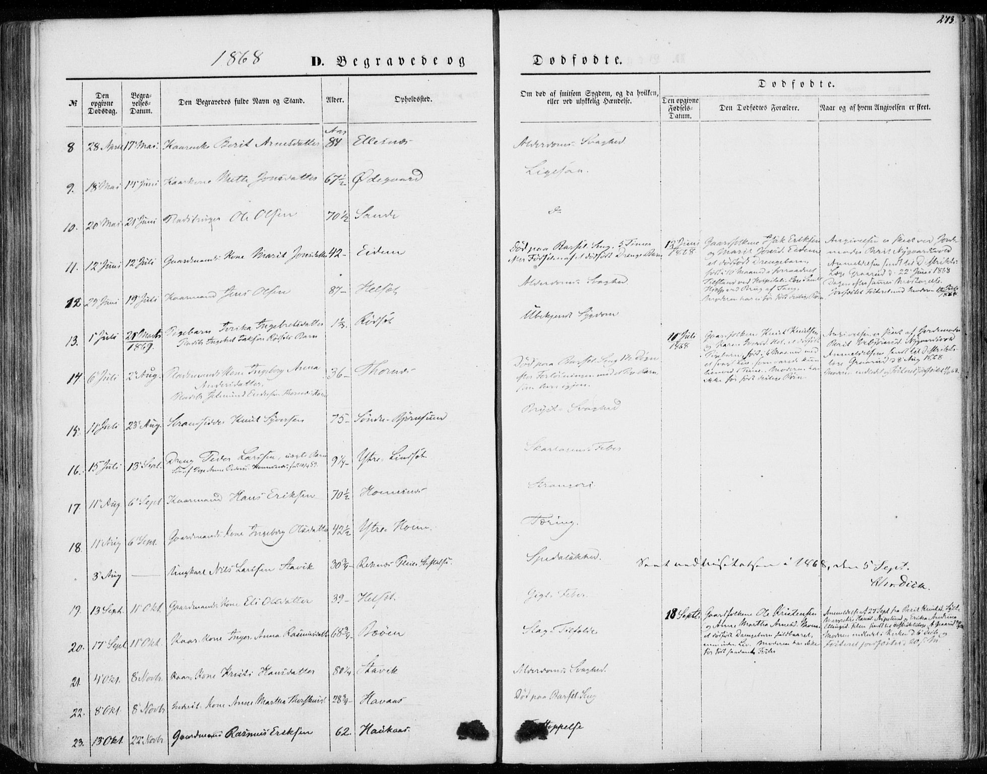 Ministerialprotokoller, klokkerbøker og fødselsregistre - Møre og Romsdal, AV/SAT-A-1454/565/L0748: Parish register (official) no. 565A02, 1845-1872, p. 273