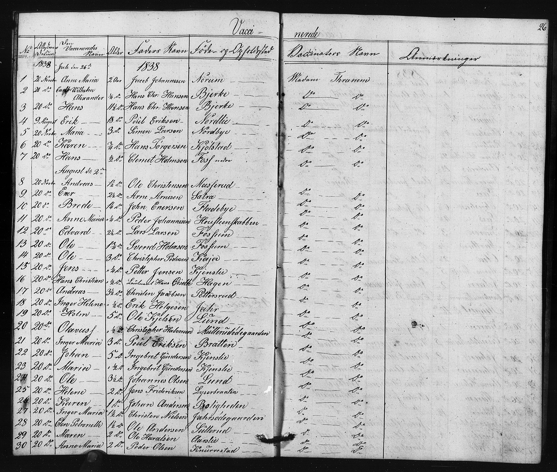 Enebakk prestekontor Kirkebøker, SAO/A-10171c/F/Fa/L0015: Parish register (official) no. I 15, 1830-1867, p. 26