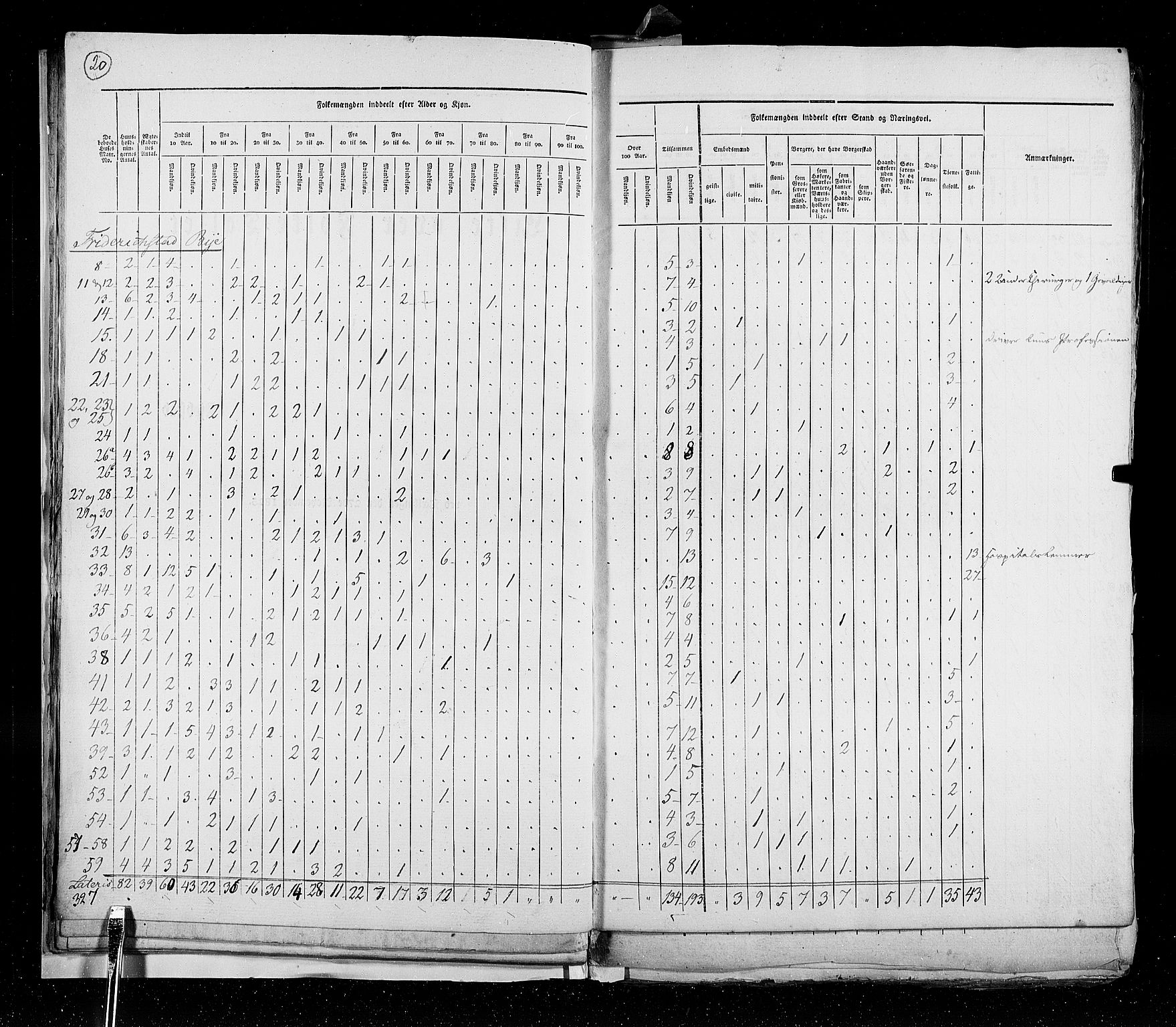 RA, Census 1825, vol. 20: Fredrikshald-Kragerø, 1825, p. 20