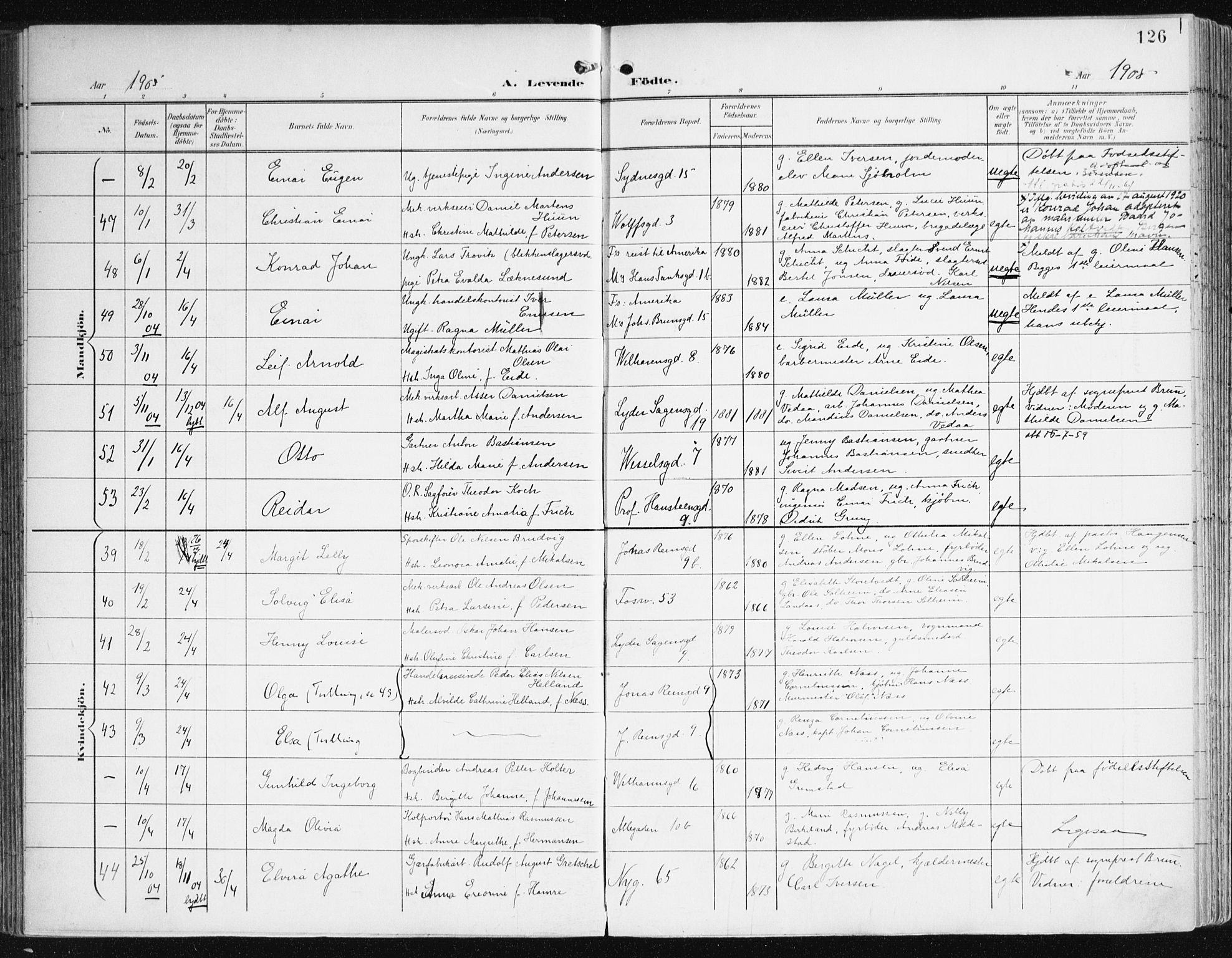 Johanneskirken sokneprestembete, AV/SAB-A-76001/H/Haa/L0002: Parish register (official) no. A 2, 1900-1912, p. 126