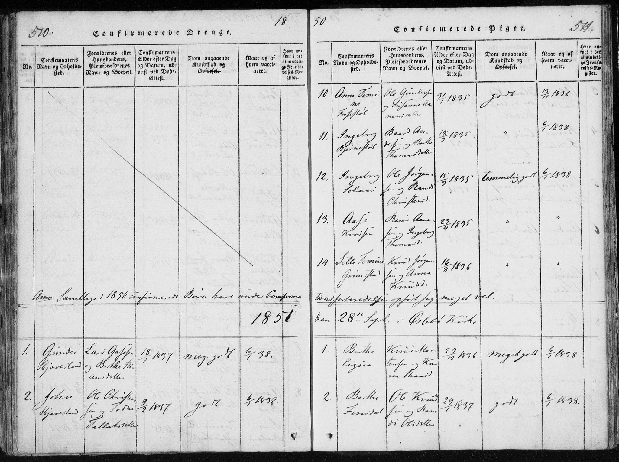 Holum sokneprestkontor, AV/SAK-1111-0022/F/Fa/Fac/L0002: Parish register (official) no. A 2, 1821-1859, p. 510-511