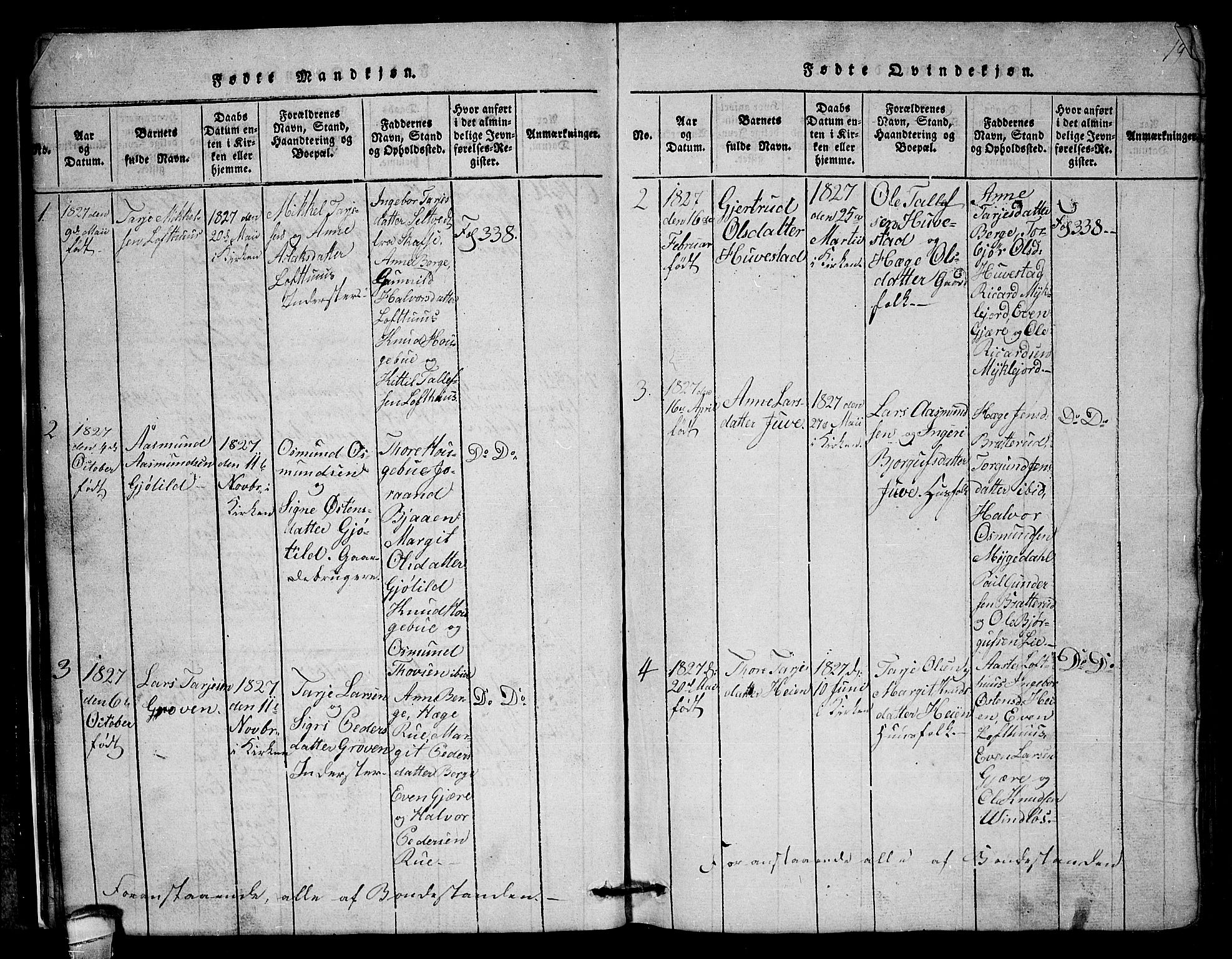 Lårdal kirkebøker, SAKO/A-284/G/Gb/L0001: Parish register (copy) no. II 1, 1815-1865, p. 19