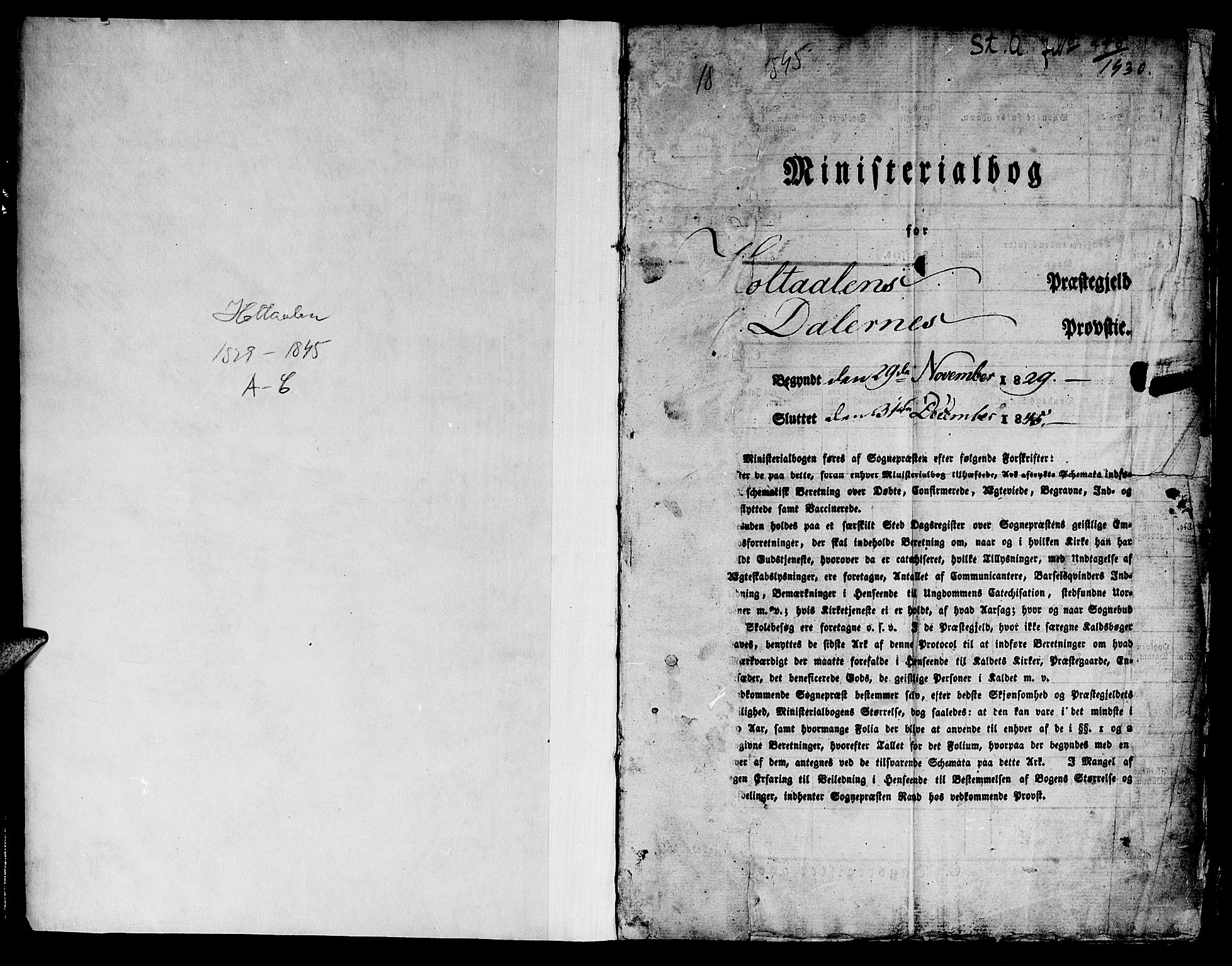 Ministerialprotokoller, klokkerbøker og fødselsregistre - Sør-Trøndelag, SAT/A-1456/685/L0958: Parish register (official) no. 685A04 /2, 1829-1845