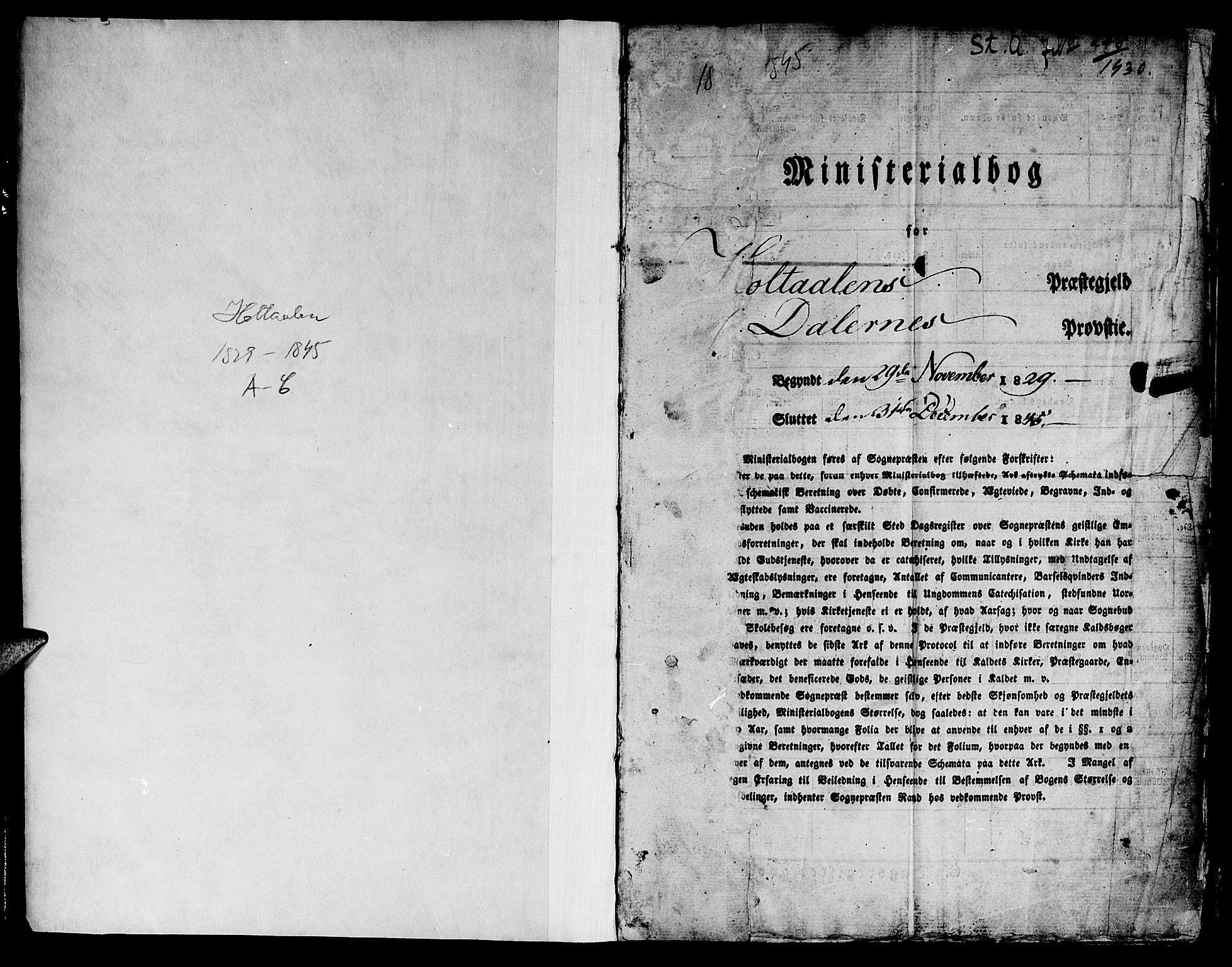 Ministerialprotokoller, klokkerbøker og fødselsregistre - Sør-Trøndelag, AV/SAT-A-1456/685/L0959: Parish register (official) no. 685A04 /3, 1829-1845