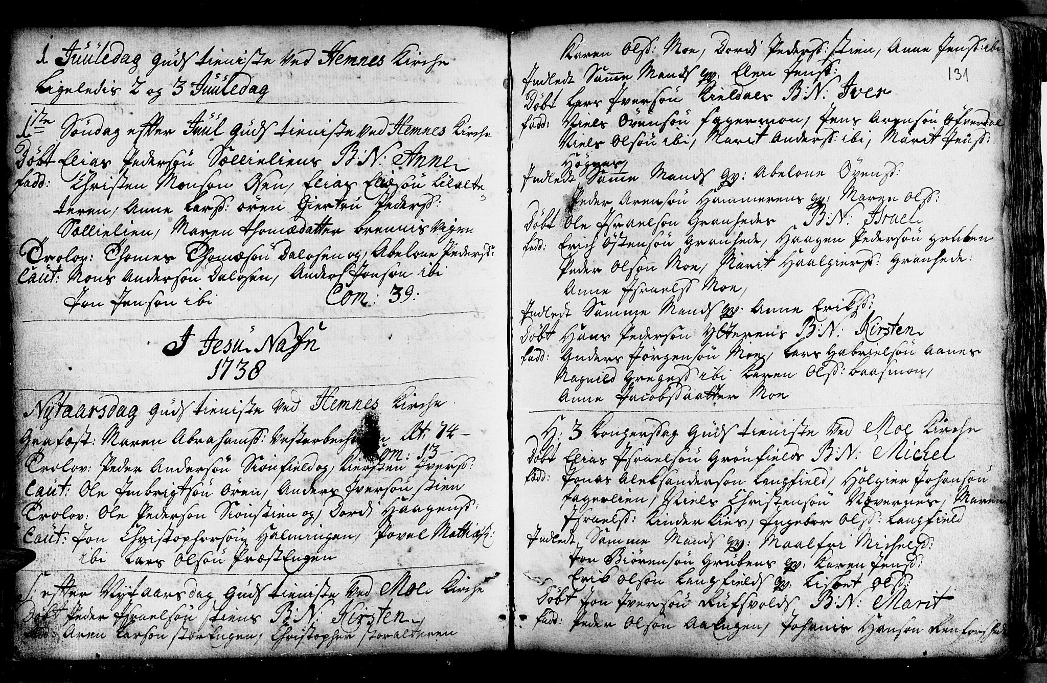 Ministerialprotokoller, klokkerbøker og fødselsregistre - Nordland, SAT/A-1459/825/L0346: Parish register (official) no. 825A02, 1729-1748, p. 131