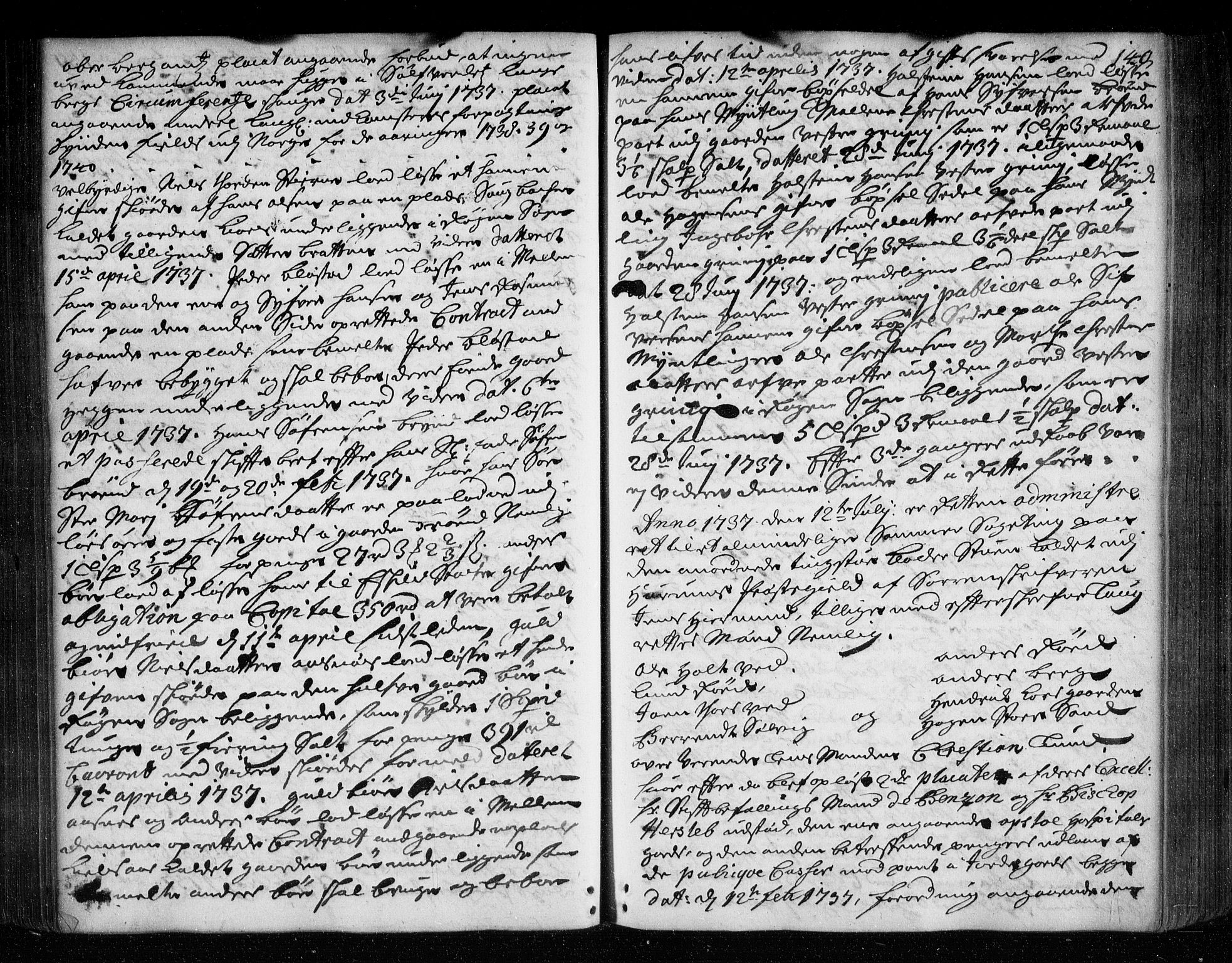Lier, Røyken og Hurum sorenskriveri, SAKO/A-89/F/Fa/L0048: Tingbok, 1736-1738, p. 140