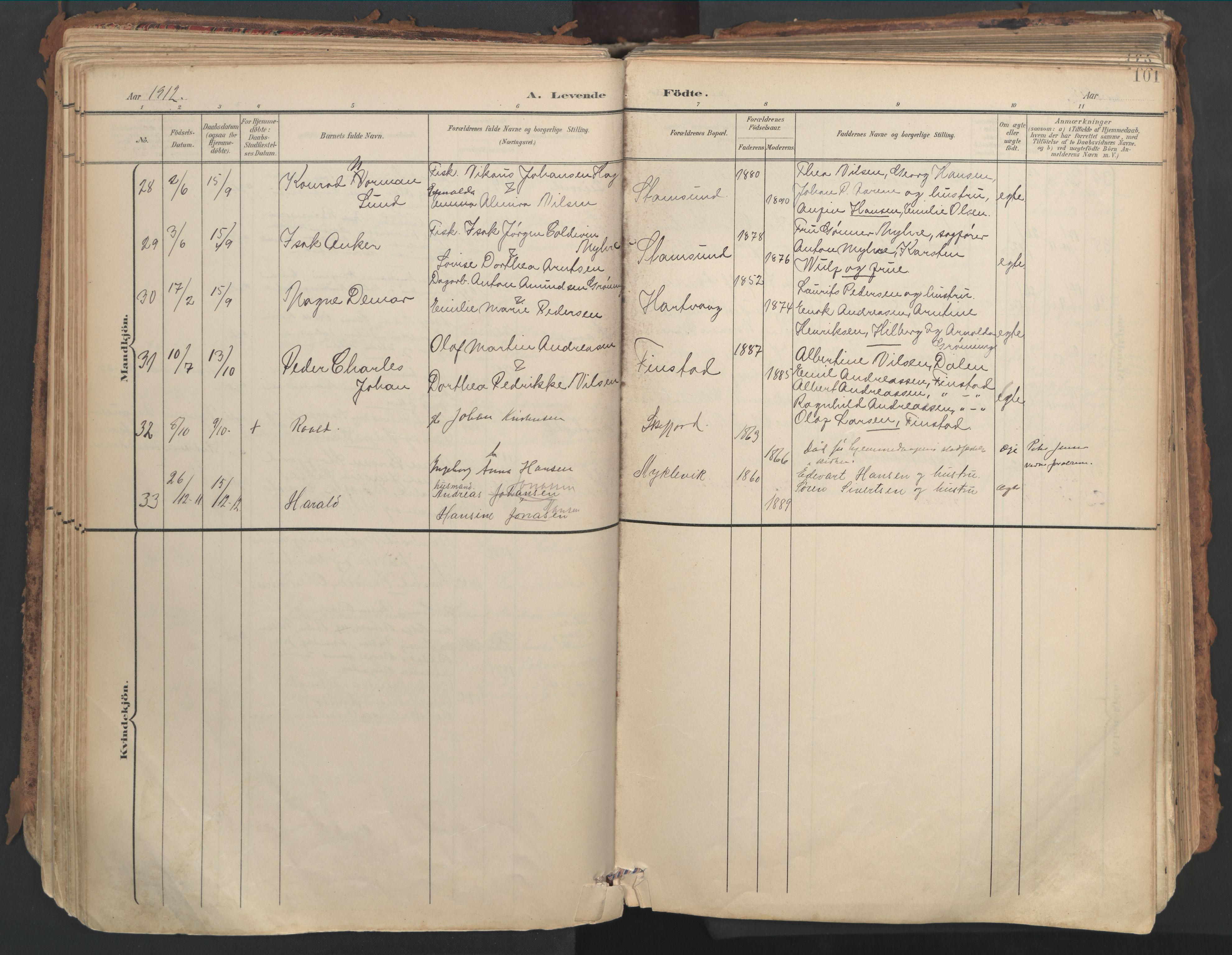 Ministerialprotokoller, klokkerbøker og fødselsregistre - Nordland, AV/SAT-A-1459/882/L1180: Parish register (official) no. 882A02, 1897-1913, p. 101