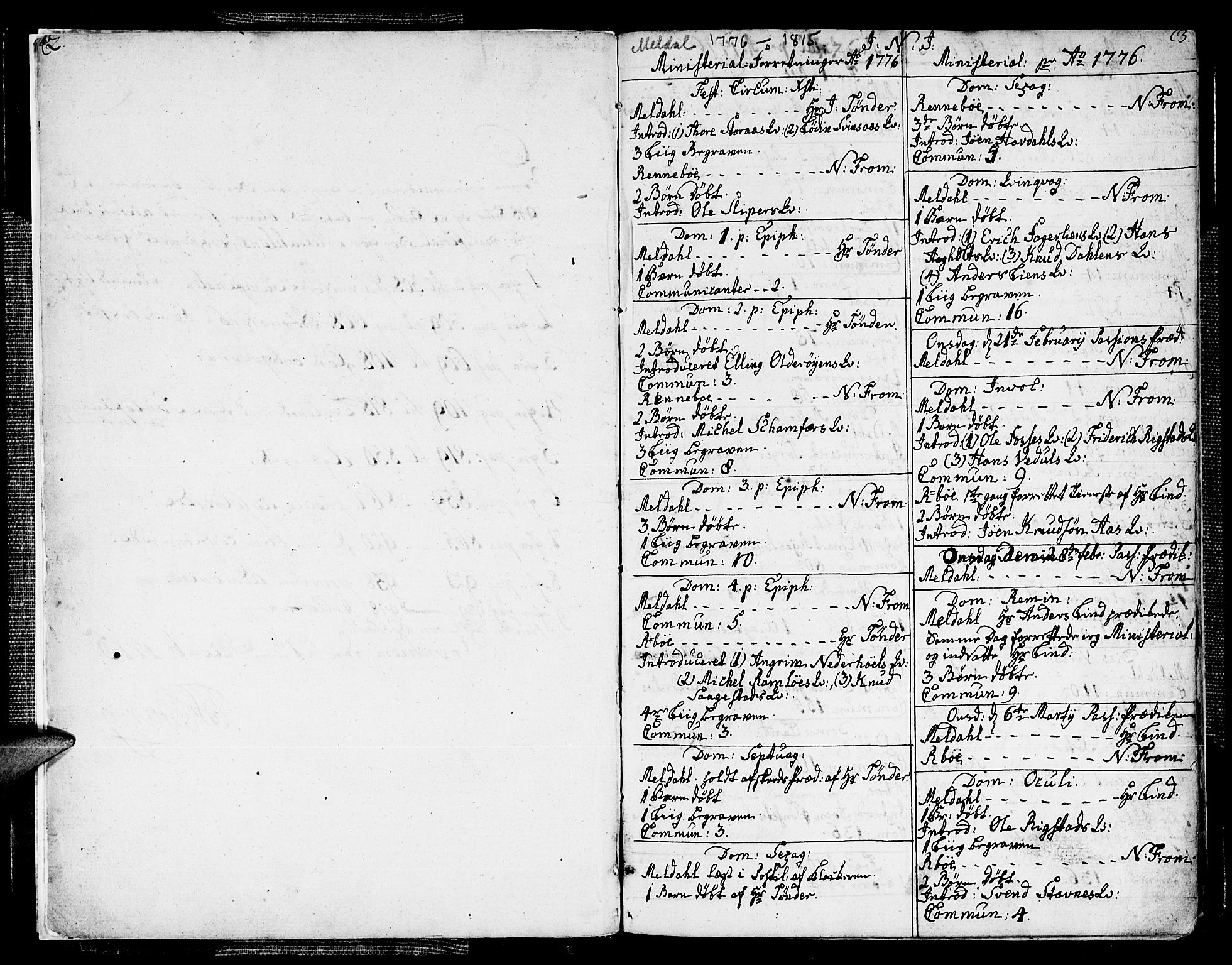 Ministerialprotokoller, klokkerbøker og fødselsregistre - Sør-Trøndelag, SAT/A-1456/672/L0852: Parish register (official) no. 672A05, 1776-1815, p. 2-3