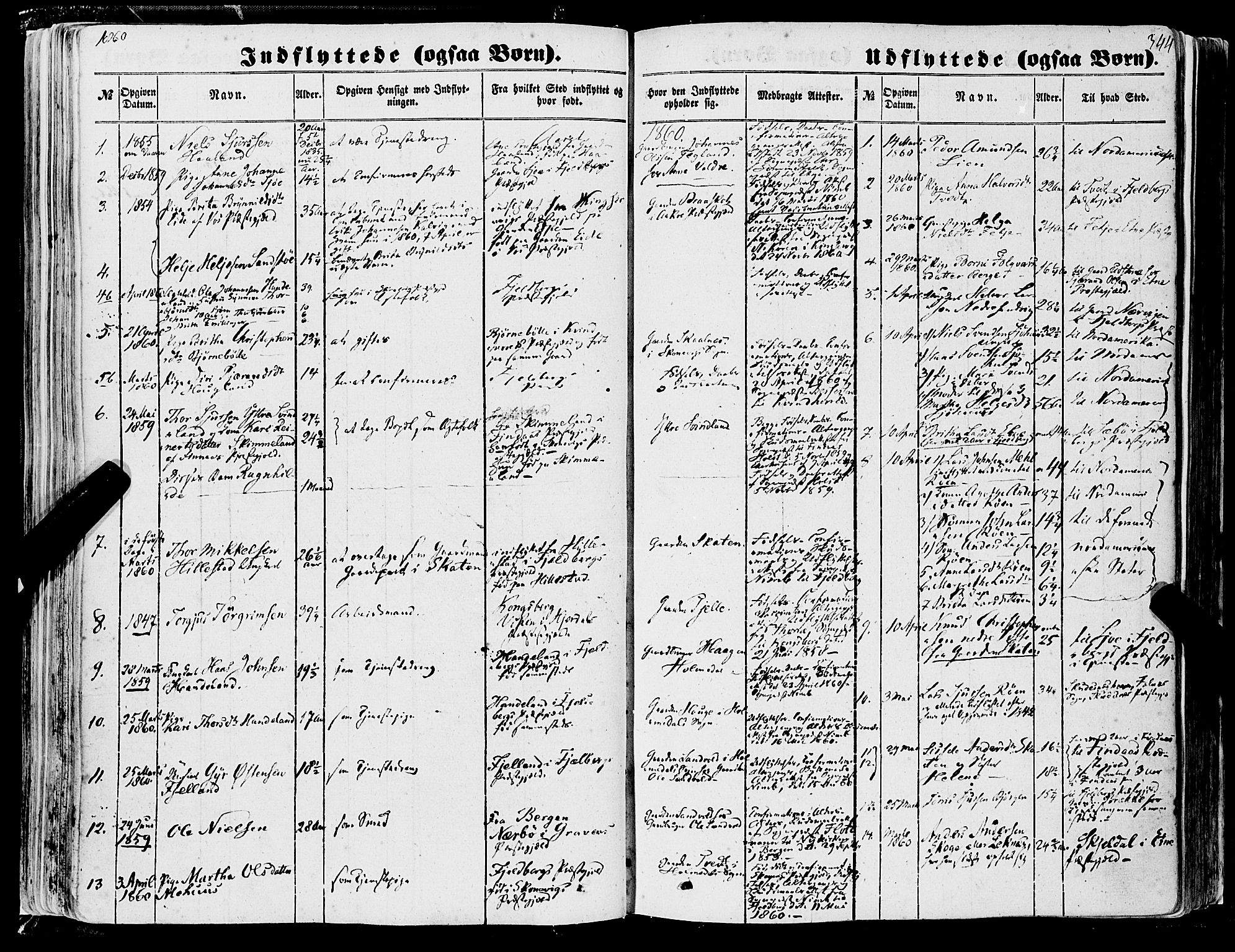 Skånevik sokneprestembete, SAB/A-77801/H/Haa: Parish register (official) no. A 5II, 1848-1869, p. 344