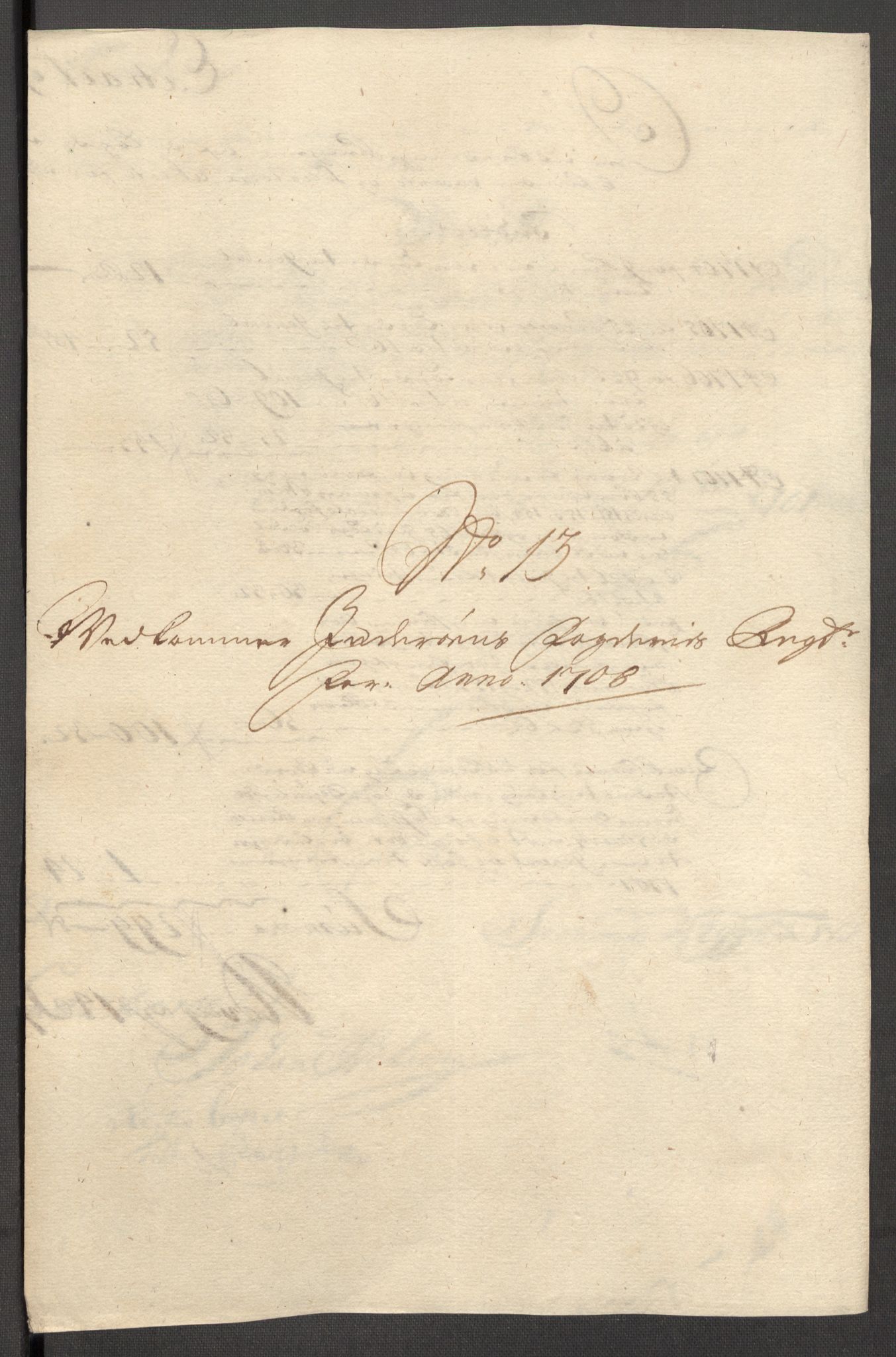 Rentekammeret inntil 1814, Reviderte regnskaper, Fogderegnskap, AV/RA-EA-4092/R63/L4316: Fogderegnskap Inderøy, 1708, p. 191