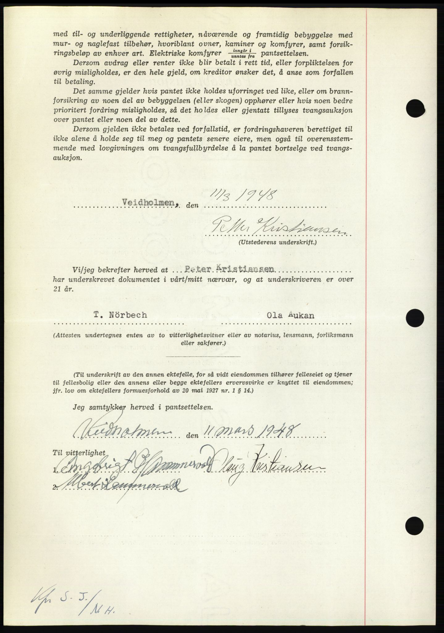 Nordmøre sorenskriveri, AV/SAT-A-4132/1/2/2Ca: Mortgage book no. B98, 1948-1948, Diary no: : 616/1948