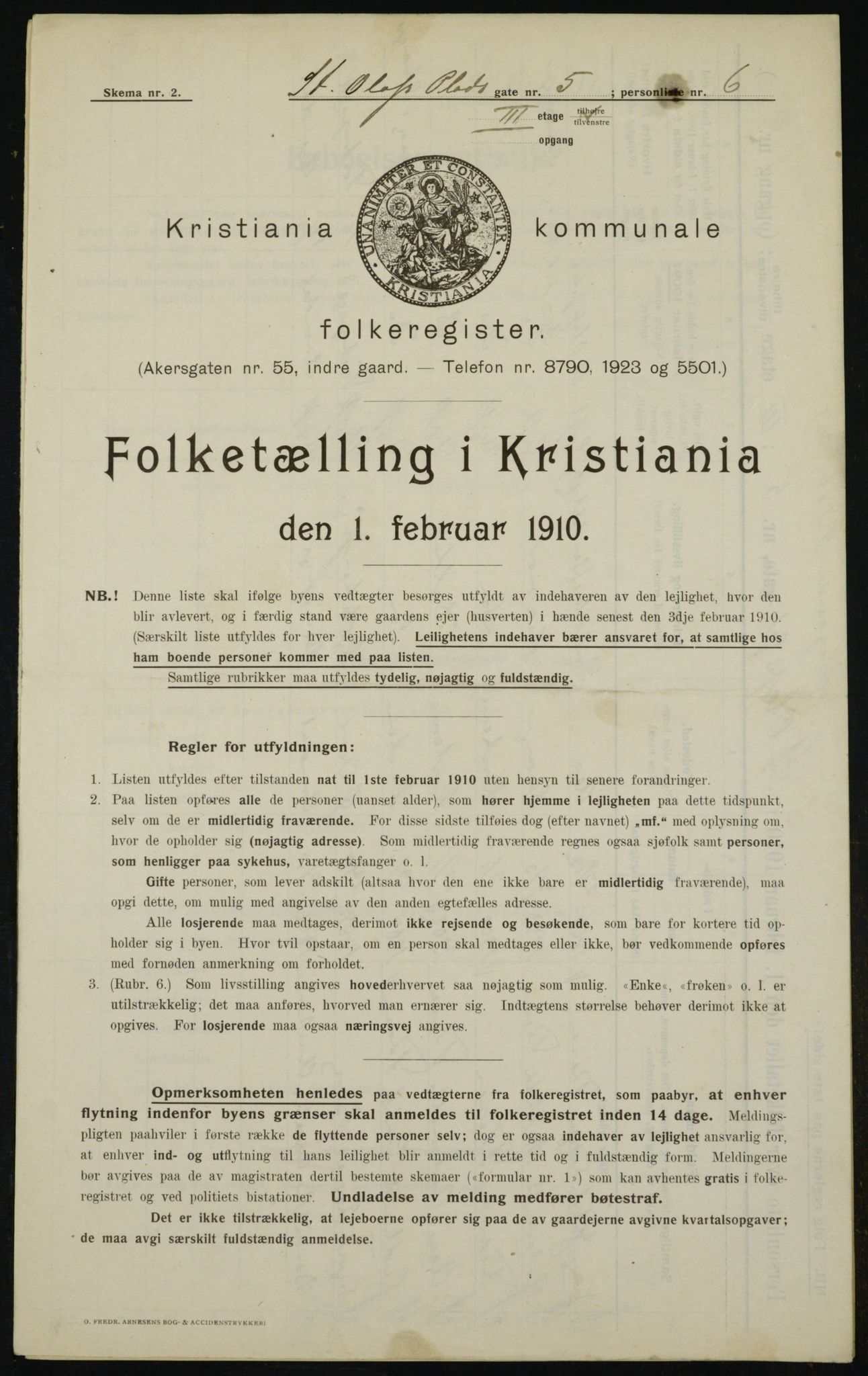 OBA, Municipal Census 1910 for Kristiania, 1910, p. 84529