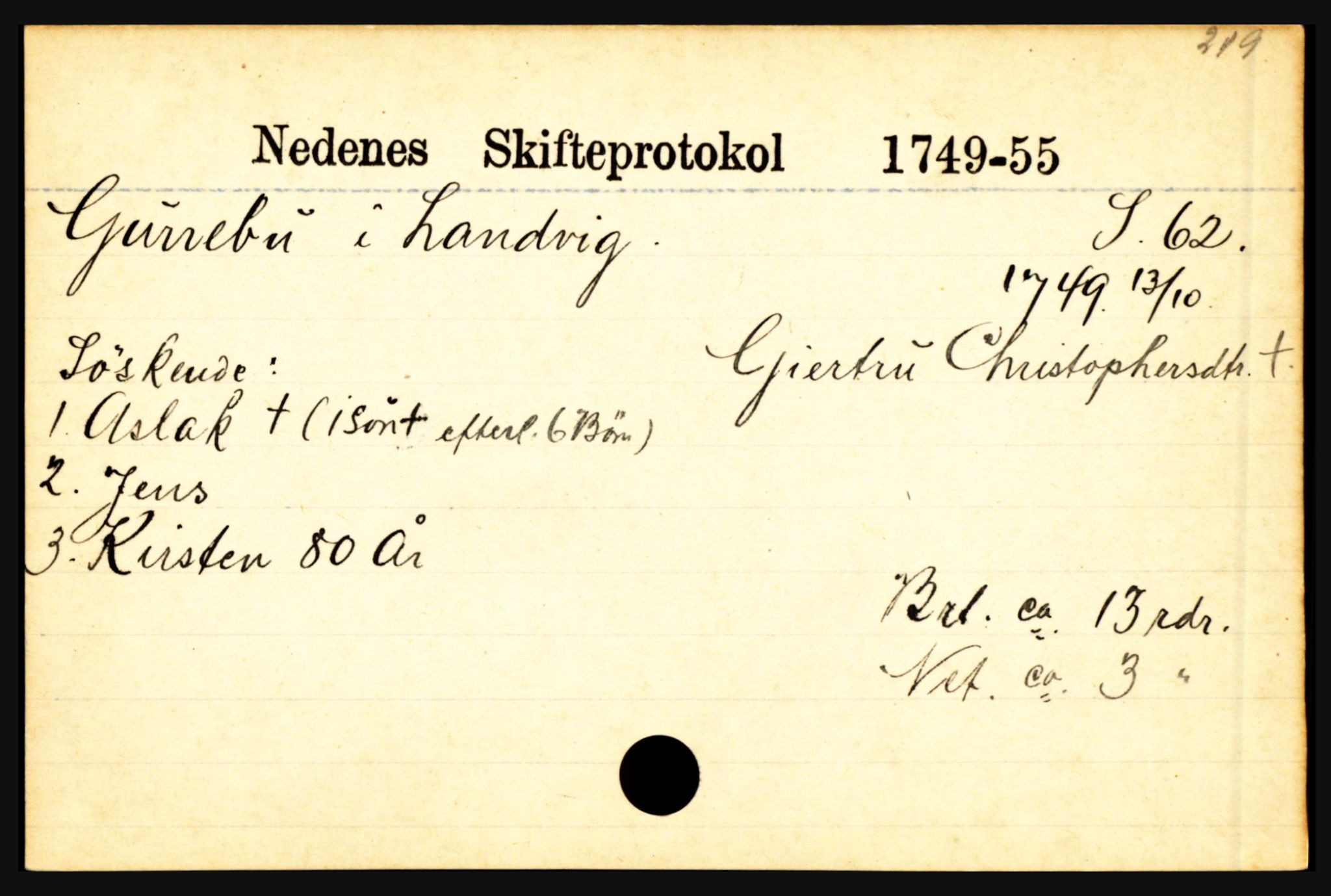 Nedenes sorenskriveri før 1824, AV/SAK-1221-0007/H, p. 10567