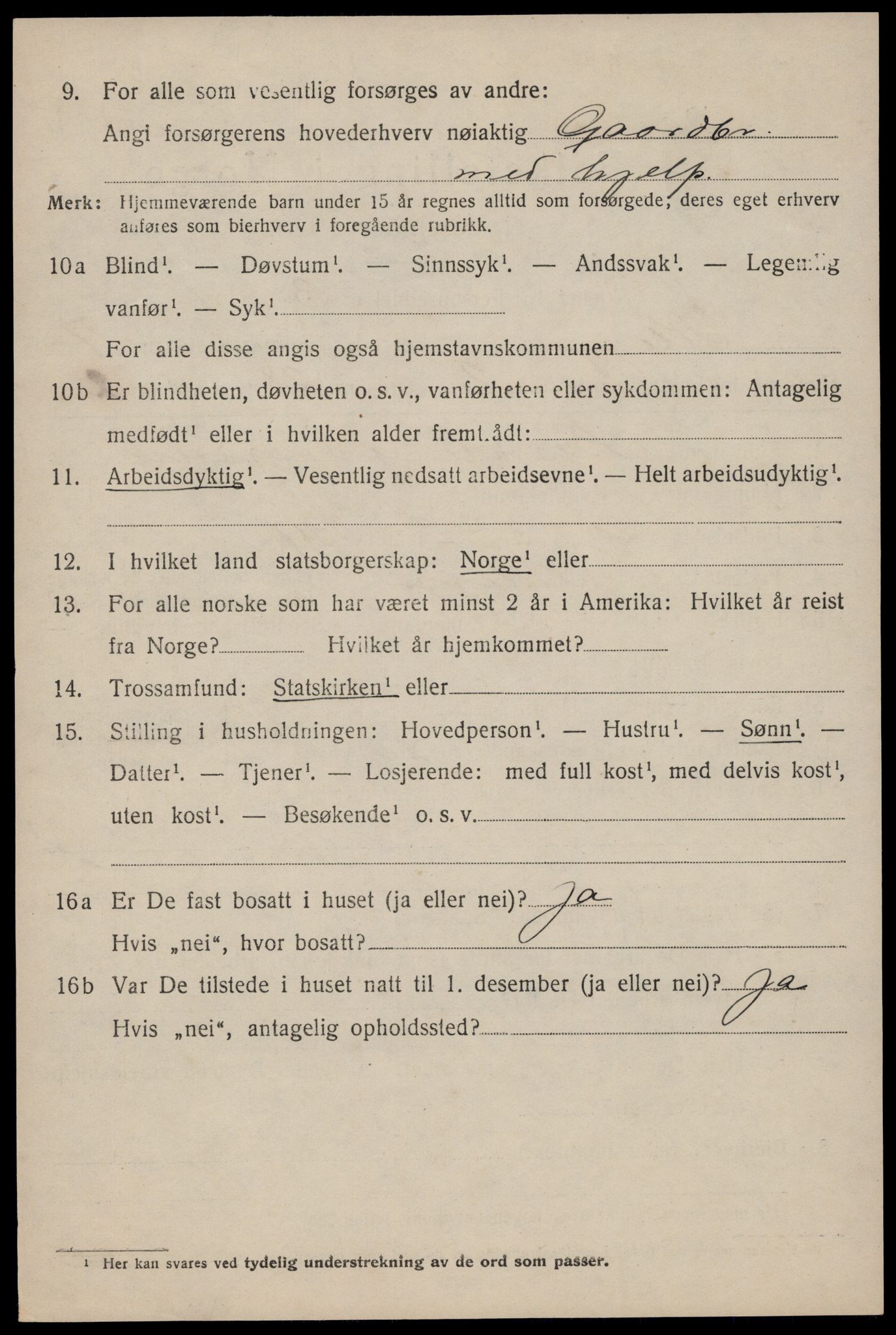 SAST, 1920 census for Klepp, 1920, p. 6589