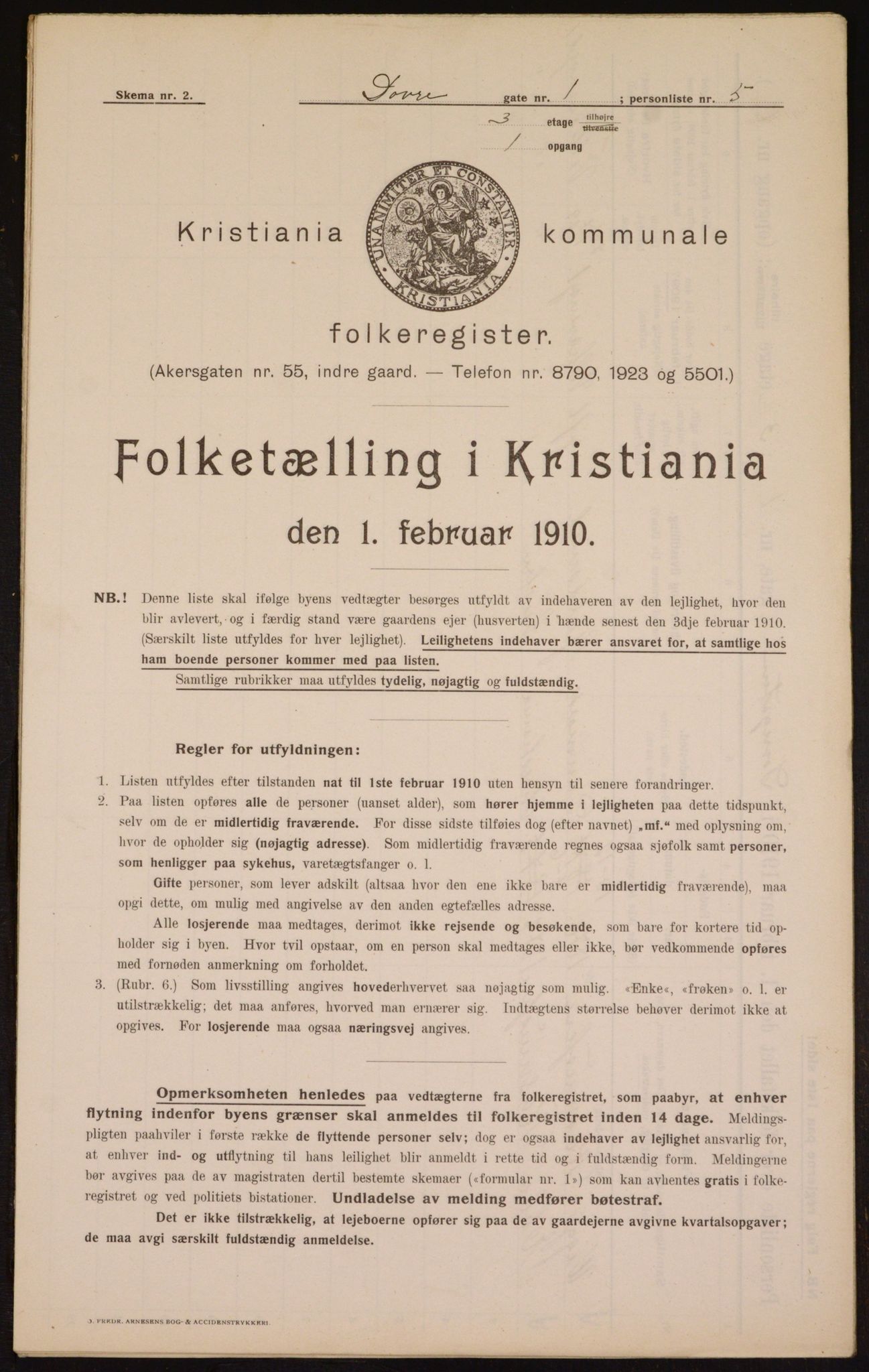 OBA, Municipal Census 1910 for Kristiania, 1910, p. 15320