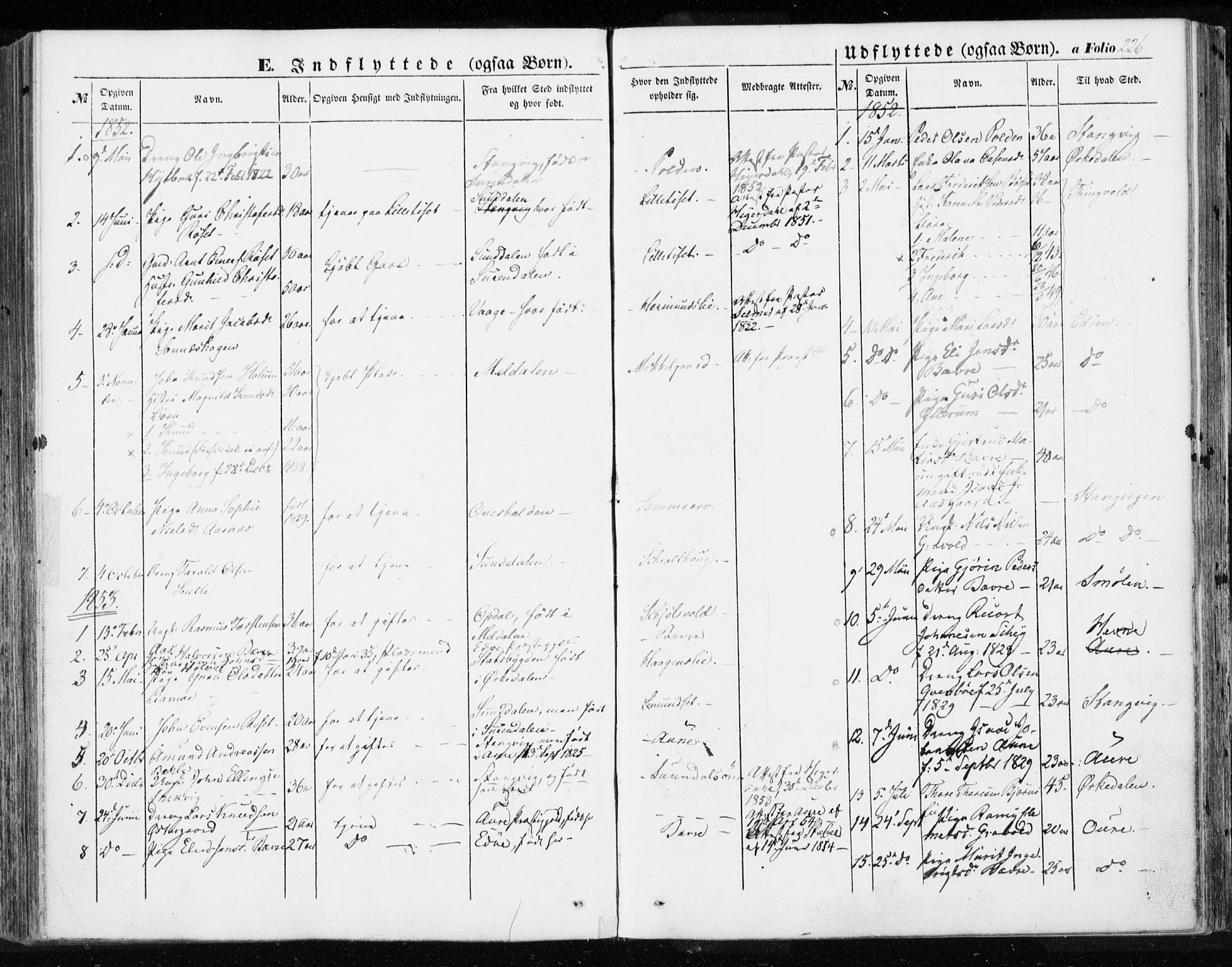 Ministerialprotokoller, klokkerbøker og fødselsregistre - Møre og Romsdal, SAT/A-1454/595/L1044: Parish register (official) no. 595A06, 1852-1863, p. 226