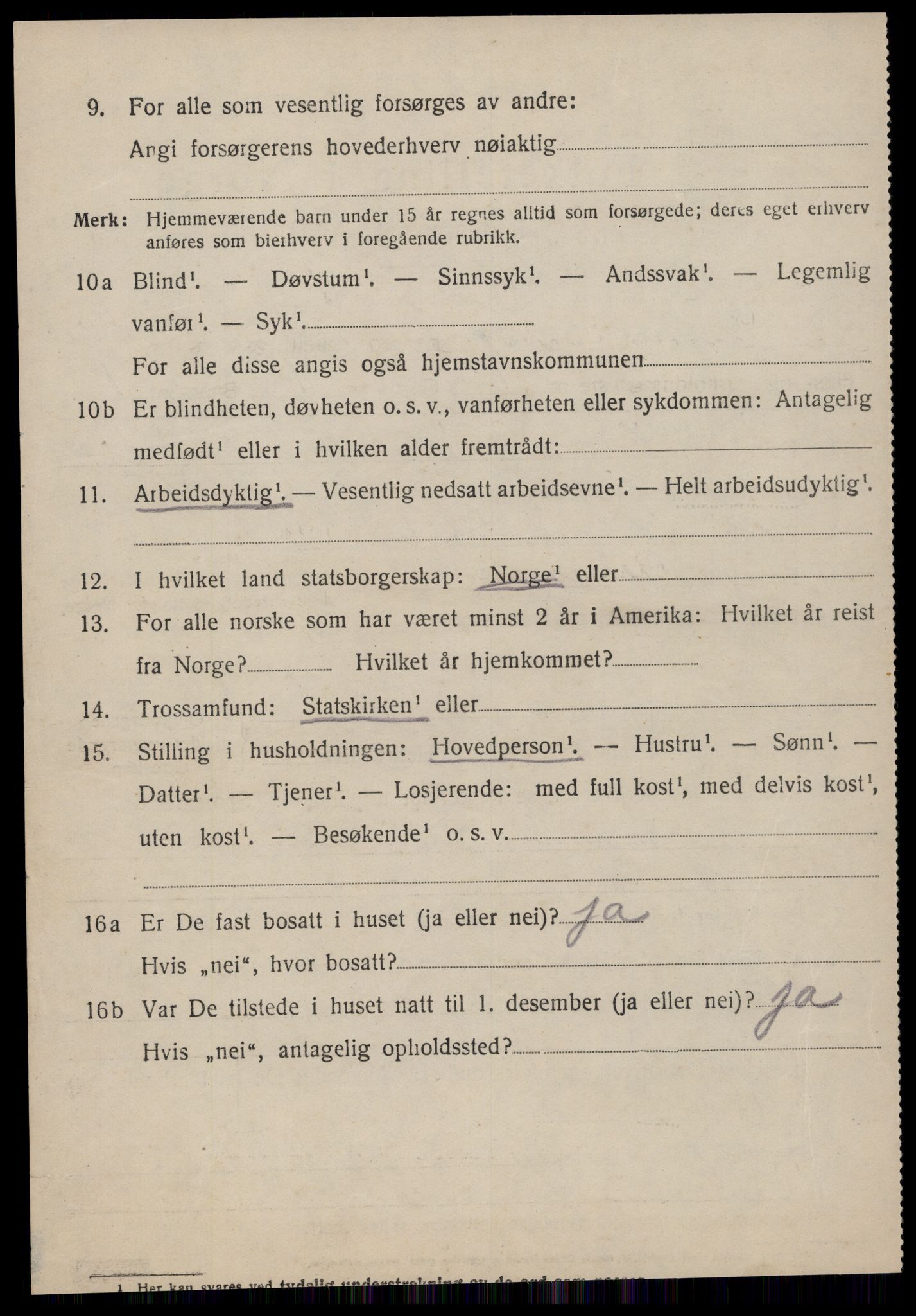 SAT, 1920 census for Sunnylven, 1920, p. 607