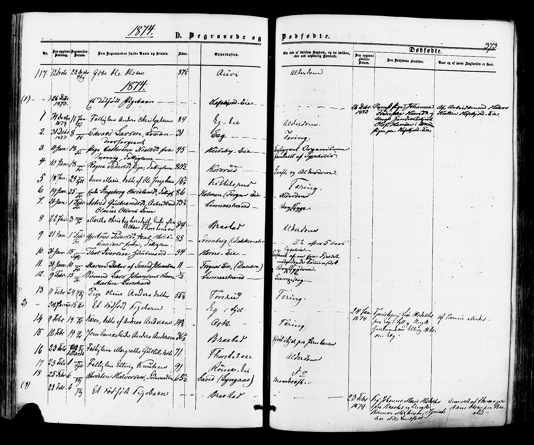 Lier kirkebøker, AV/SAKO-A-230/F/Fa/L0013: Parish register (official) no. I 13, 1865-1874, p. 373