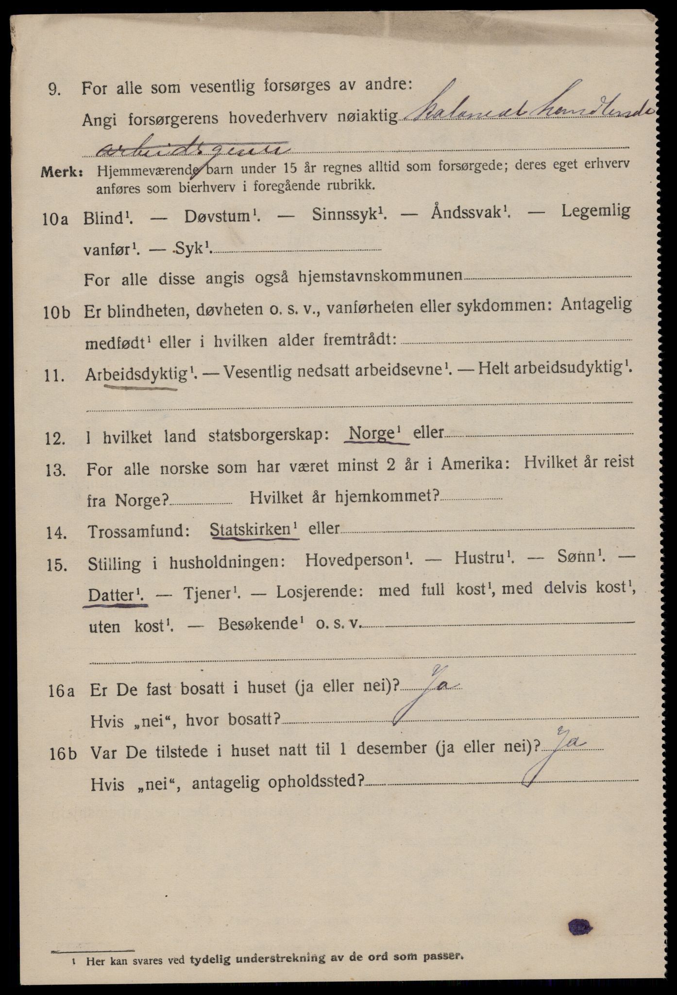 SAST, 1920 census for Stavanger, 1920, p. 42103