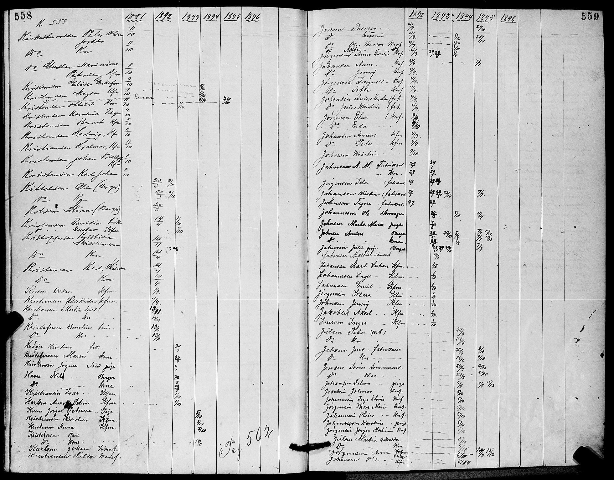 Strømm kirkebøker, AV/SAKO-A-322/G/Ga/L0002: Parish register (copy) no. I 2, 1885-1888, p. 558-559