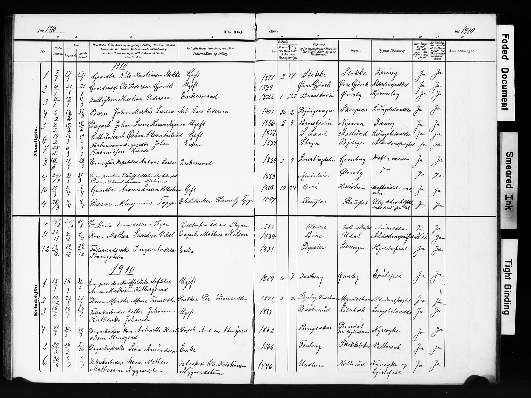 Vardal prestekontor, AV/SAH-PREST-100/H/Ha/Hab/L0013: Parish register (copy) no. 13, 1904-1915