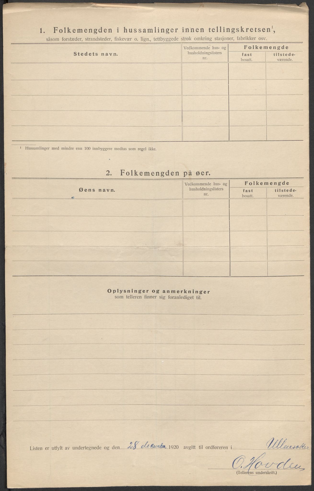 SAO, 1920 census for Ullensaker, 1920, p. 30