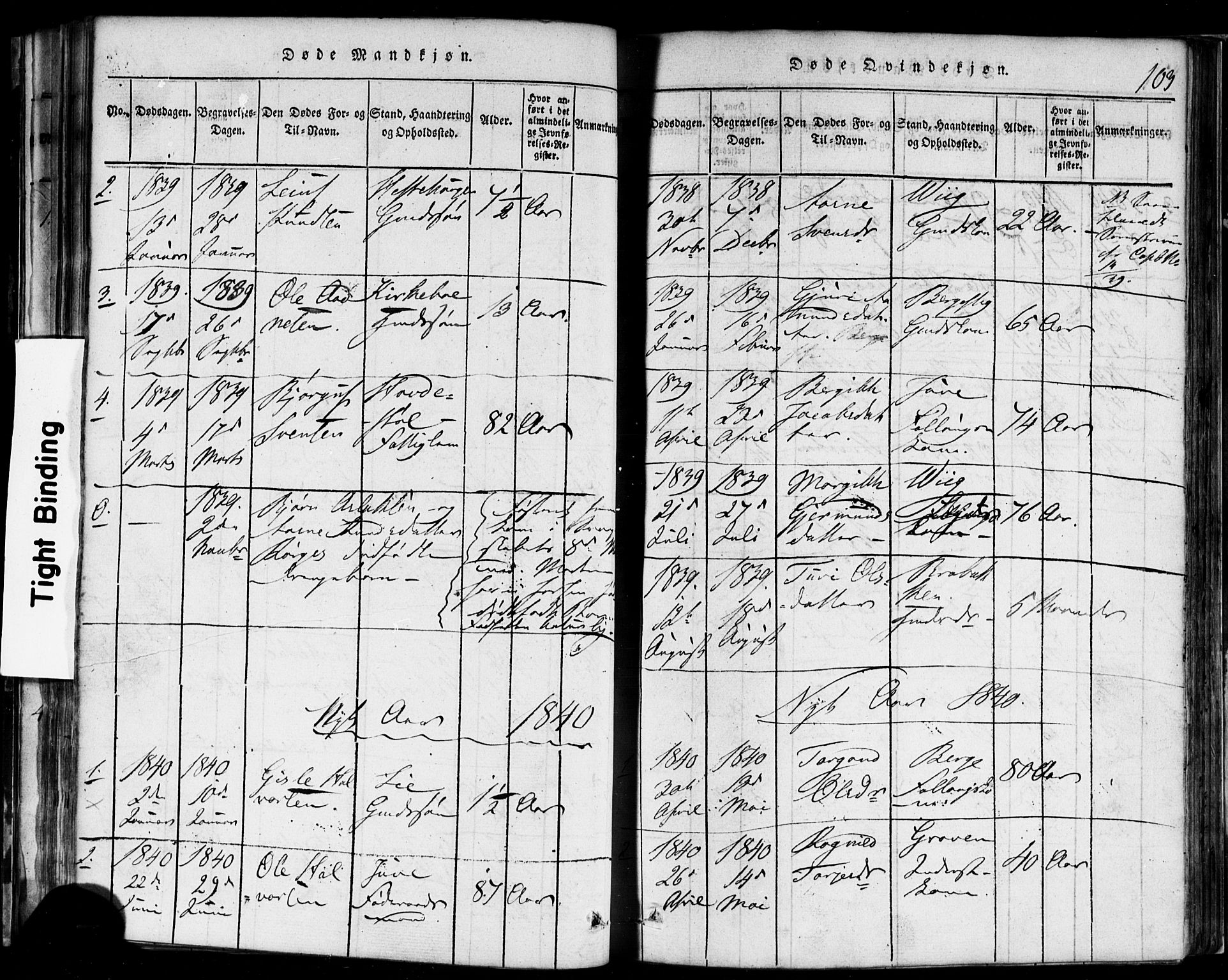 Rauland kirkebøker, AV/SAKO-A-292/F/Fa/L0002: Parish register (official) no. I 2, 1815-1860, p. 103