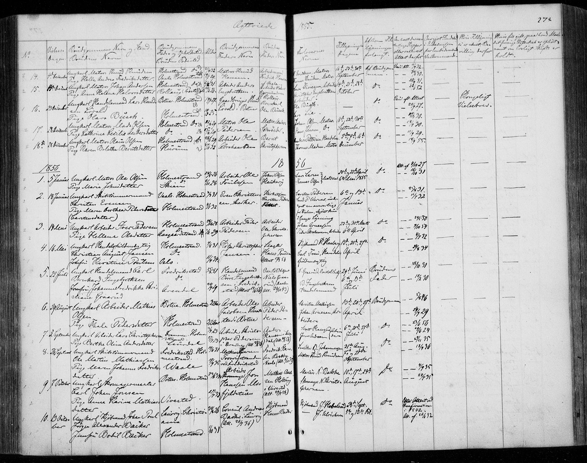 Holmestrand kirkebøker, SAKO/A-346/F/Fa/L0002: Parish register (official) no. 2, 1840-1866, p. 278
