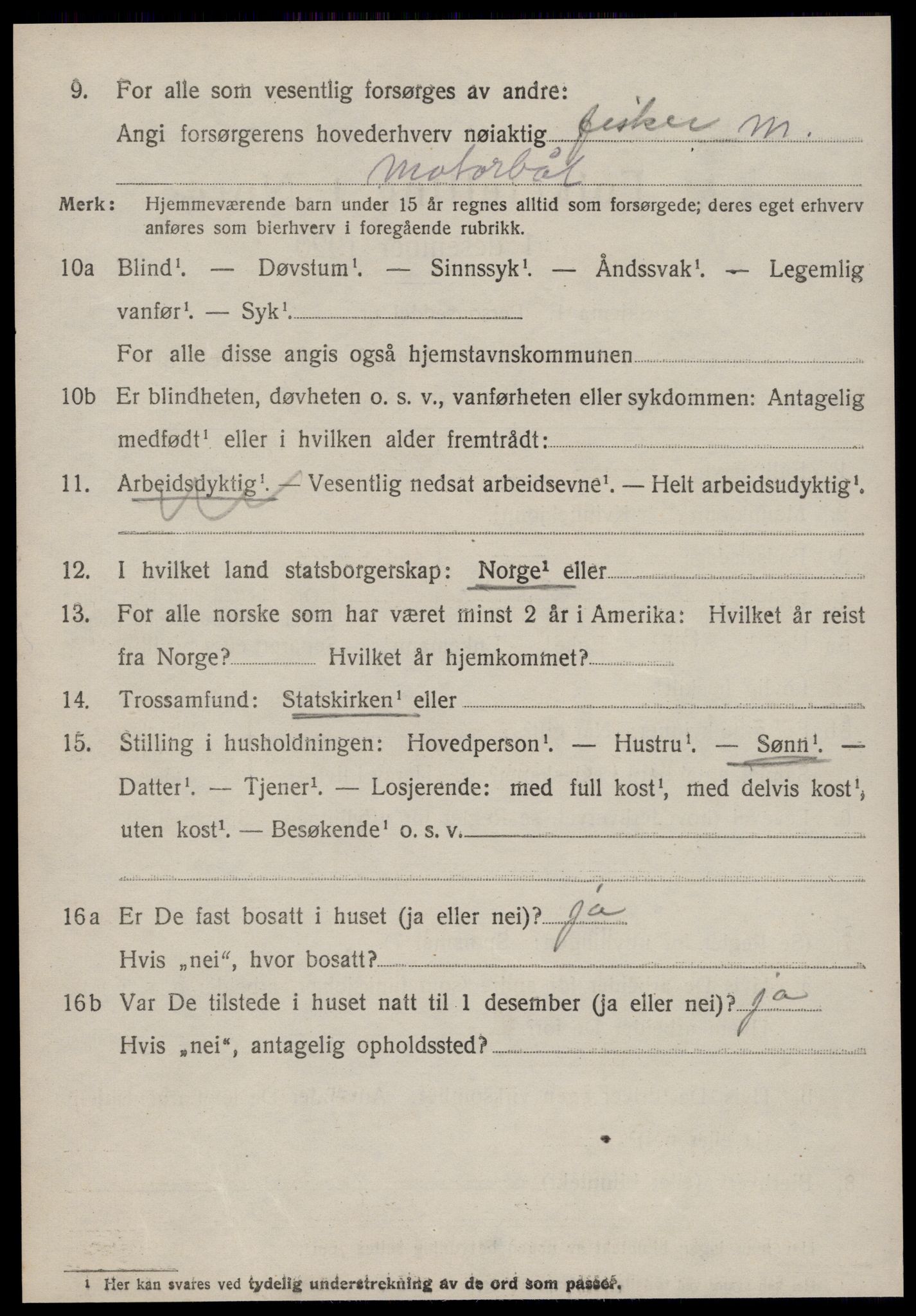SAT, 1920 census for Vatne, 1920, p. 1797