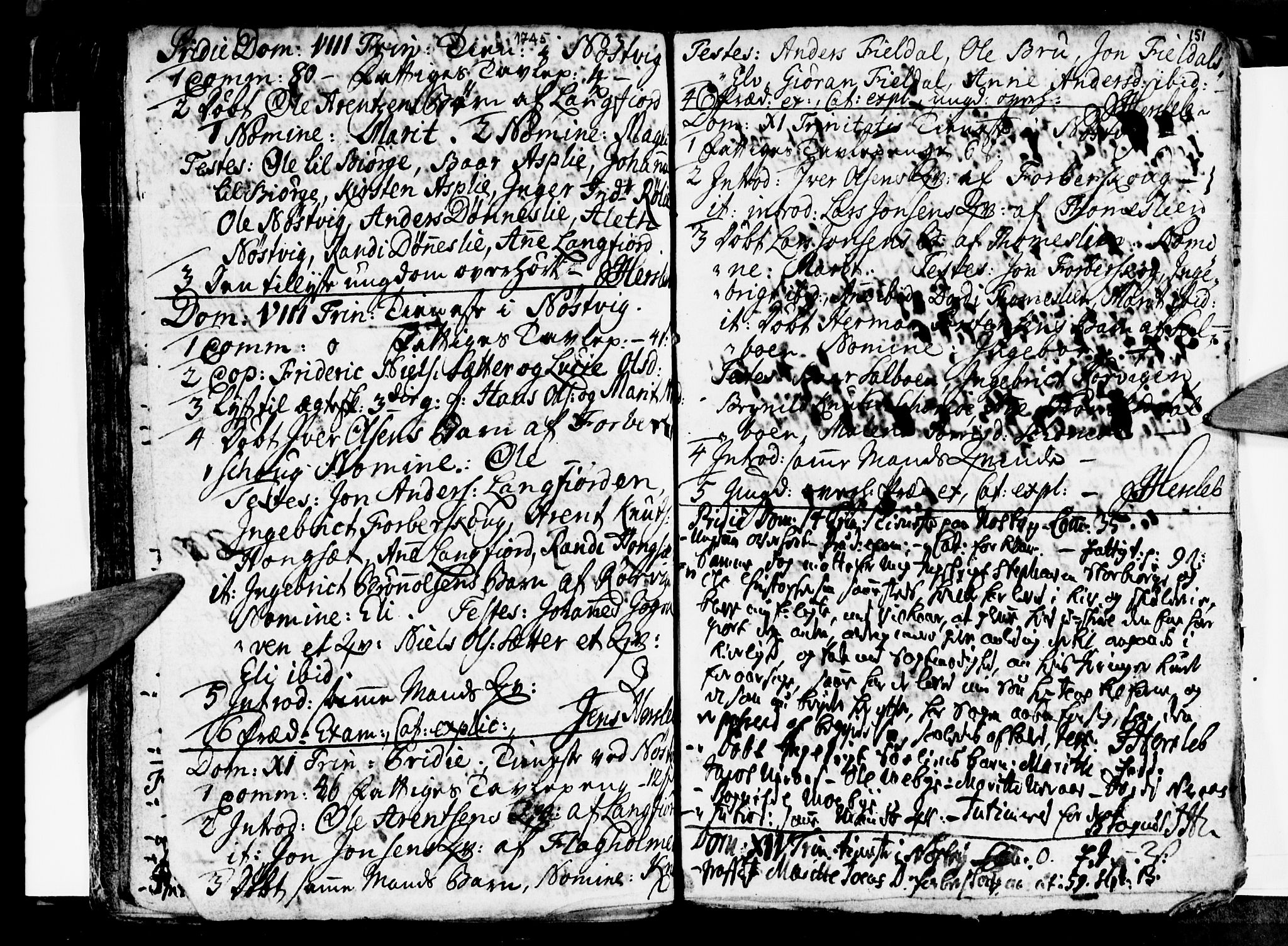 Ministerialprotokoller, klokkerbøker og fødselsregistre - Nordland, SAT/A-1459/814/L0221: Parish register (official) no. 814A02, 1718-1762, p. 151
