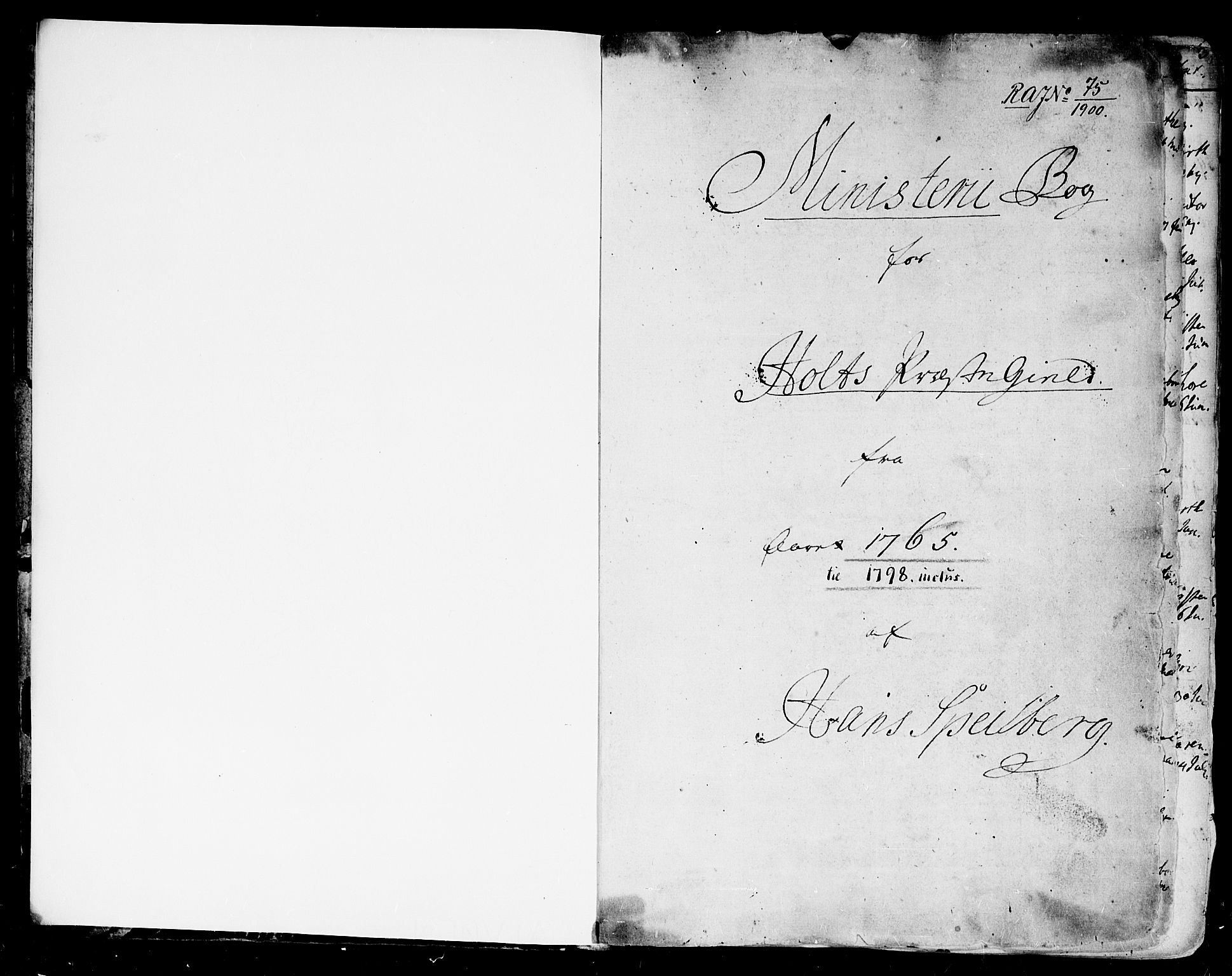 Holt sokneprestkontor, SAK/1111-0021/F/Fa/L0003: Parish register (official) no. A 3, 1765-1798