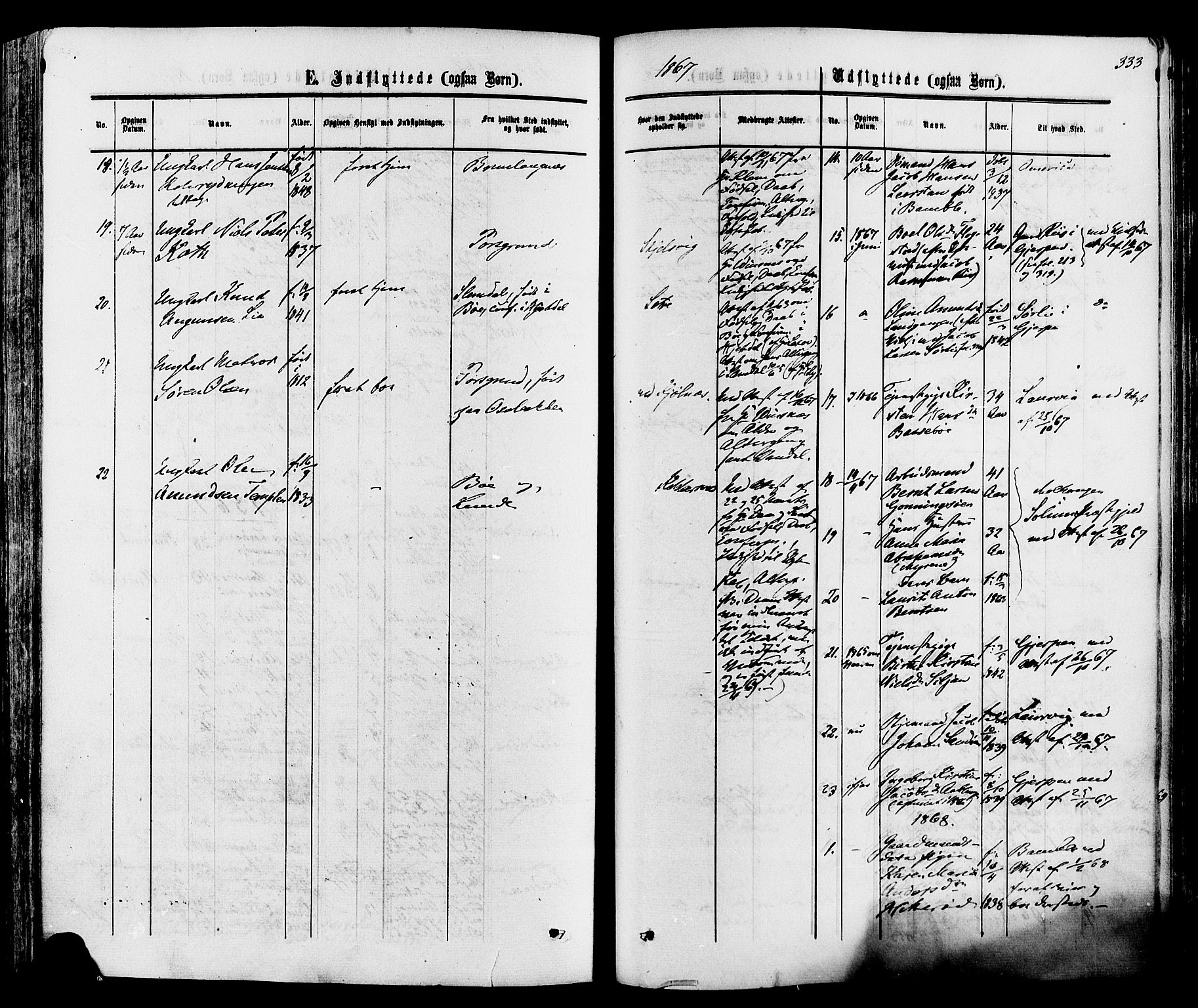 Eidanger kirkebøker, SAKO/A-261/F/Fa/L0010: Parish register (official) no. 10, 1859-1874, p. 333