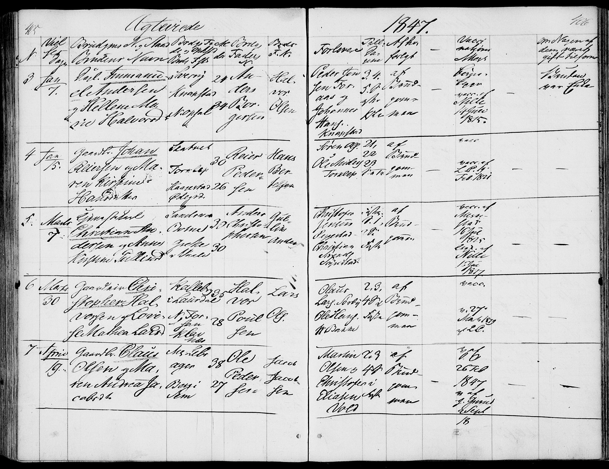 Våle kirkebøker, AV/SAKO-A-334/F/Fa/L0009a: Parish register (official) no. I 9A, 1839-1860, p. 405-406