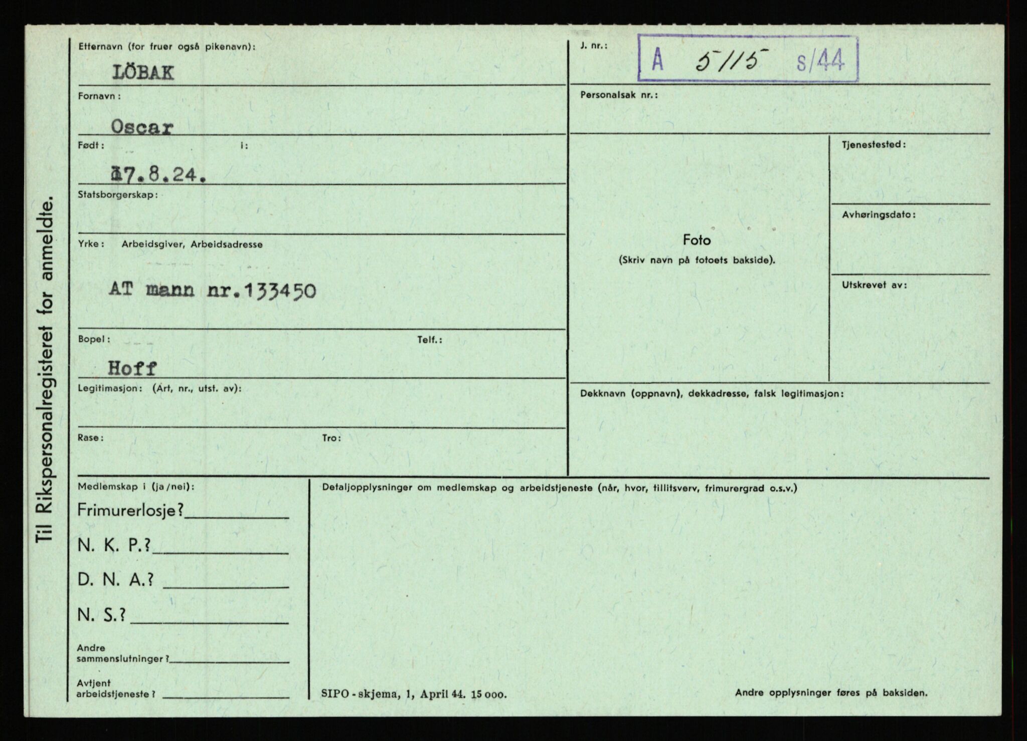 Statspolitiet - Hovedkontoret / Osloavdelingen, AV/RA-S-1329/C/Ca/L0010: Lind - Moksnes, 1943-1945, p. 1790